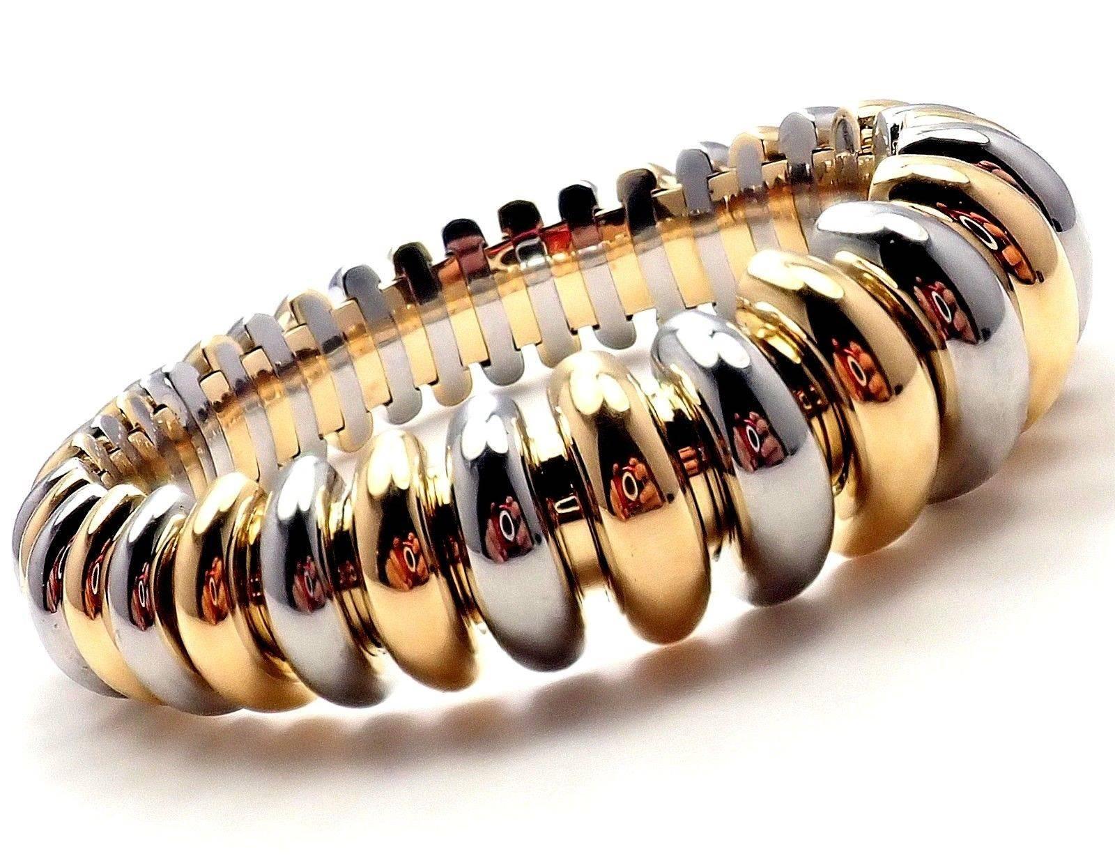 18k White And Yellow Gold Celtaura Bangle Bracelet by Bulgari.
Details:
Length: 7.5
