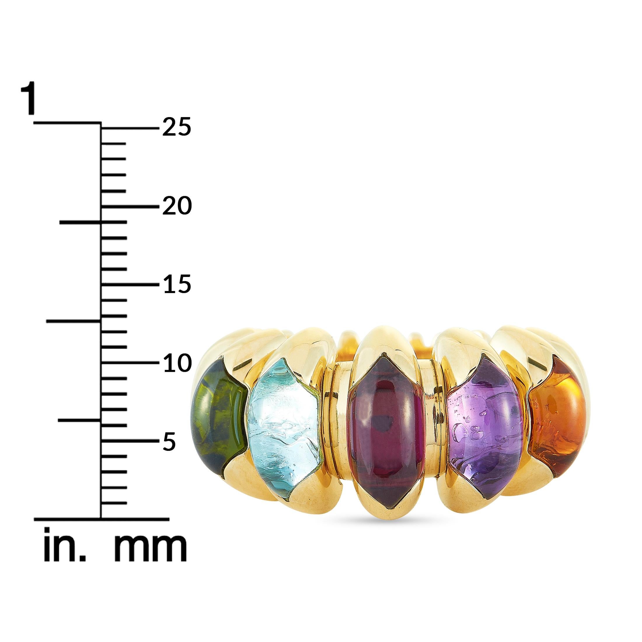 Bulgari Celtica Tourmaline, Topaz, Amethyst and Citrine Yellow Gold Ring 1