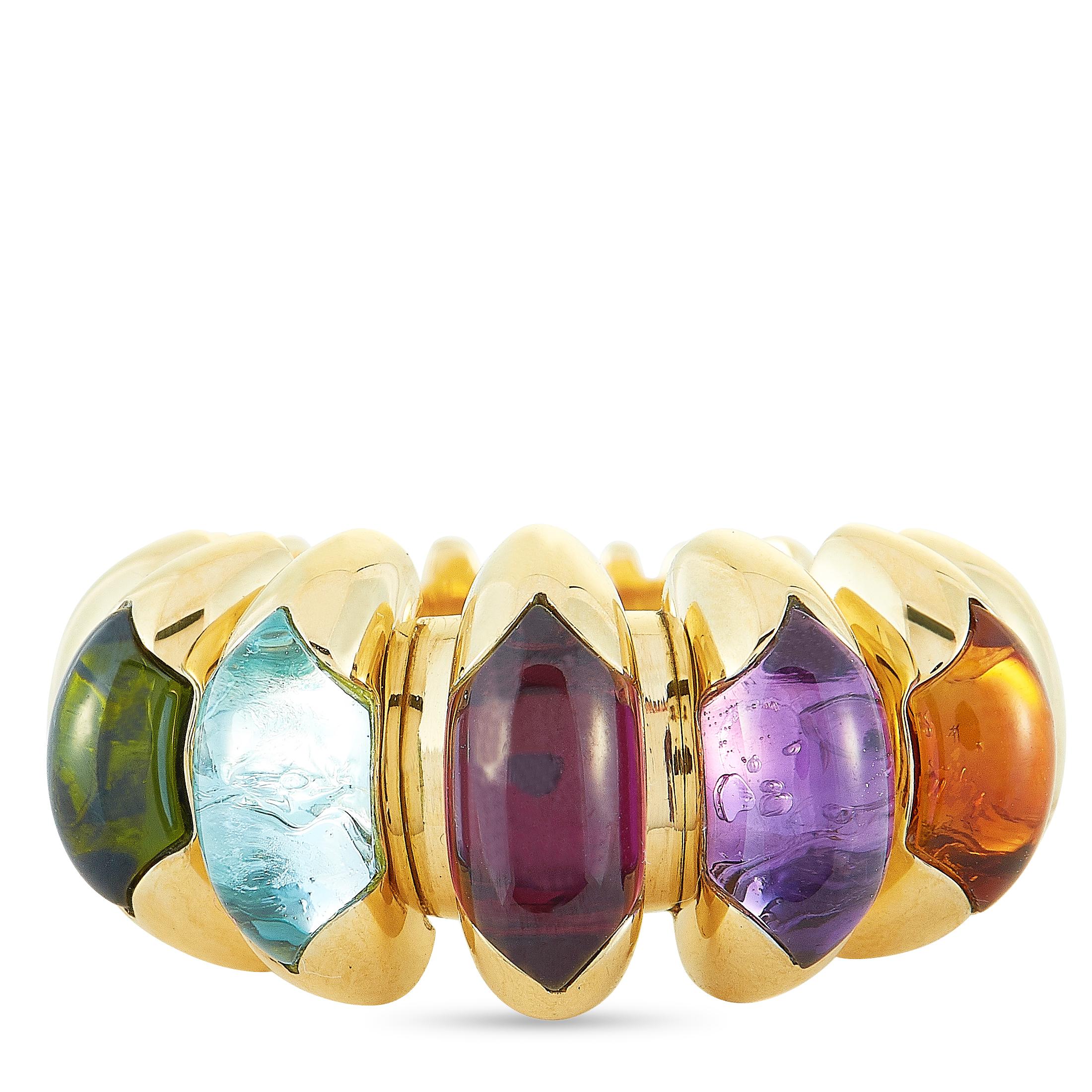 Bulgari Celtica Tourmaline, Topaz, Amethyst and Citrine Yellow Gold Ring 2