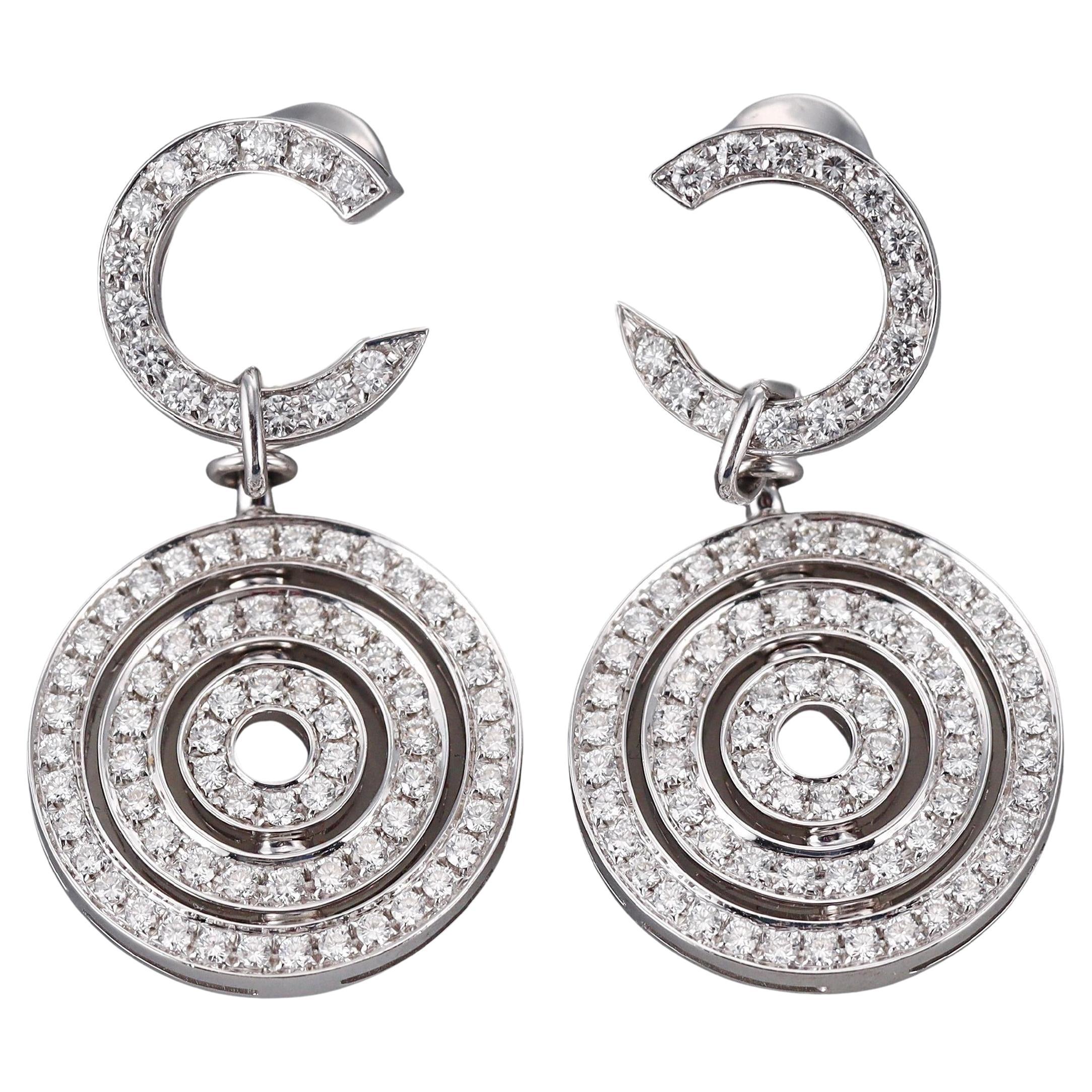 Bulgari Cerchi Astrale 18k Gold Diamond Drop Earrings