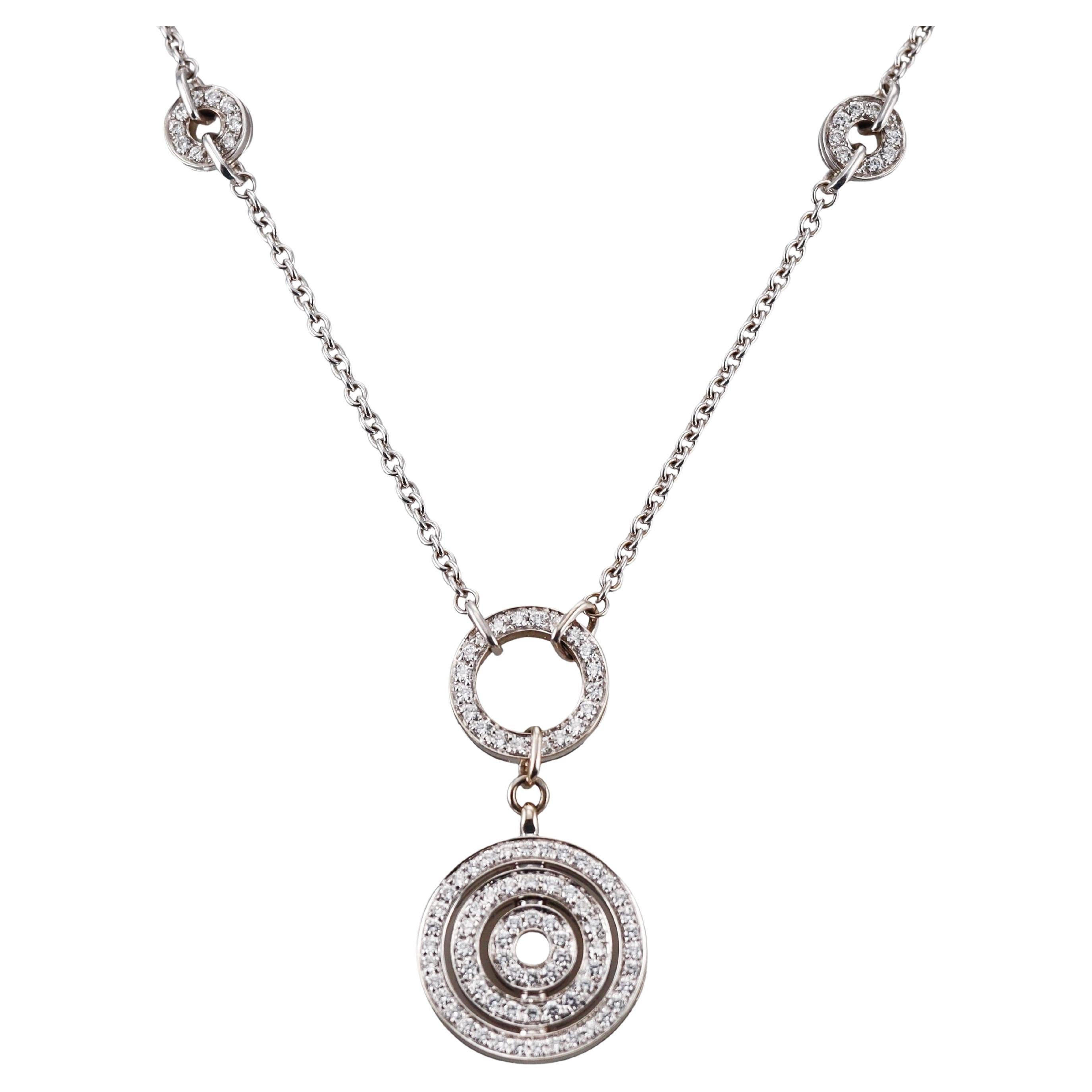 Bulgari Collier pendentif Cerchi Astrale en or 18 carats avec diamants
