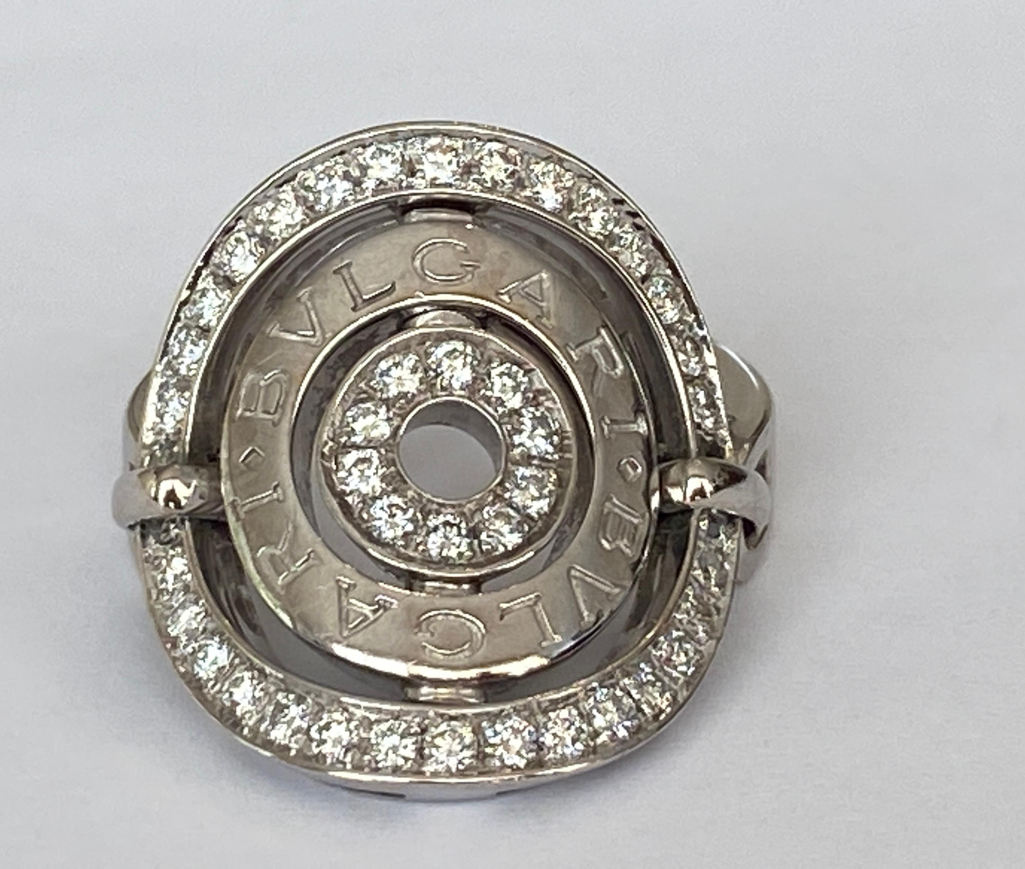 Offered 18k White Gold Astrale Cerchi Diamond Ring by Bulgari. The ring is surrounded with 44 round brilliant cut diamonds VS1 clarity G color total weight approx.0.80ct. With all hallmarks! 
Grade: 18 KT
Collection: Cerchi Astrale
Total weight: