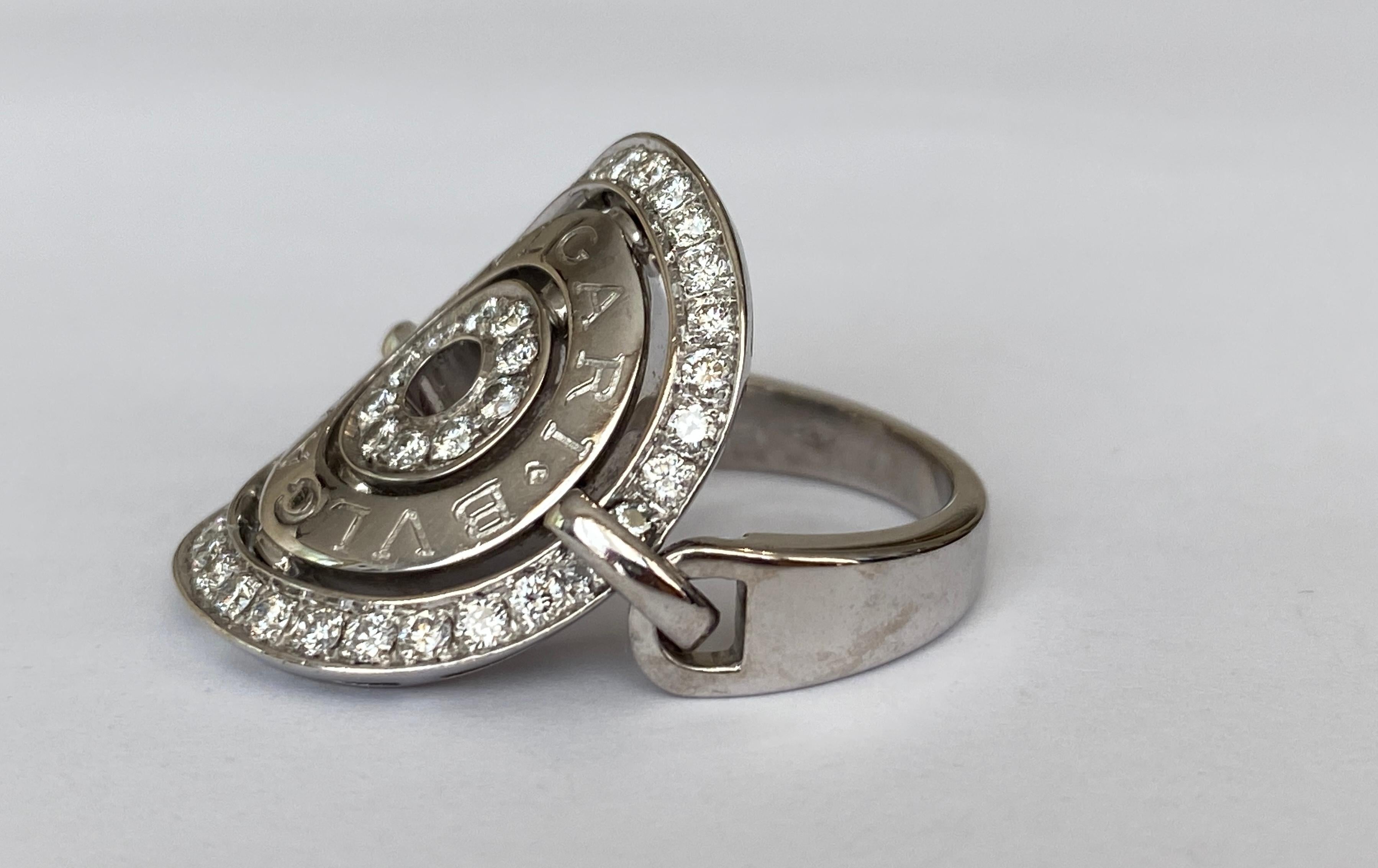 Brilliant Cut Bulgari Cerchi Astrale Diamond White Gold Bvlgari Ring