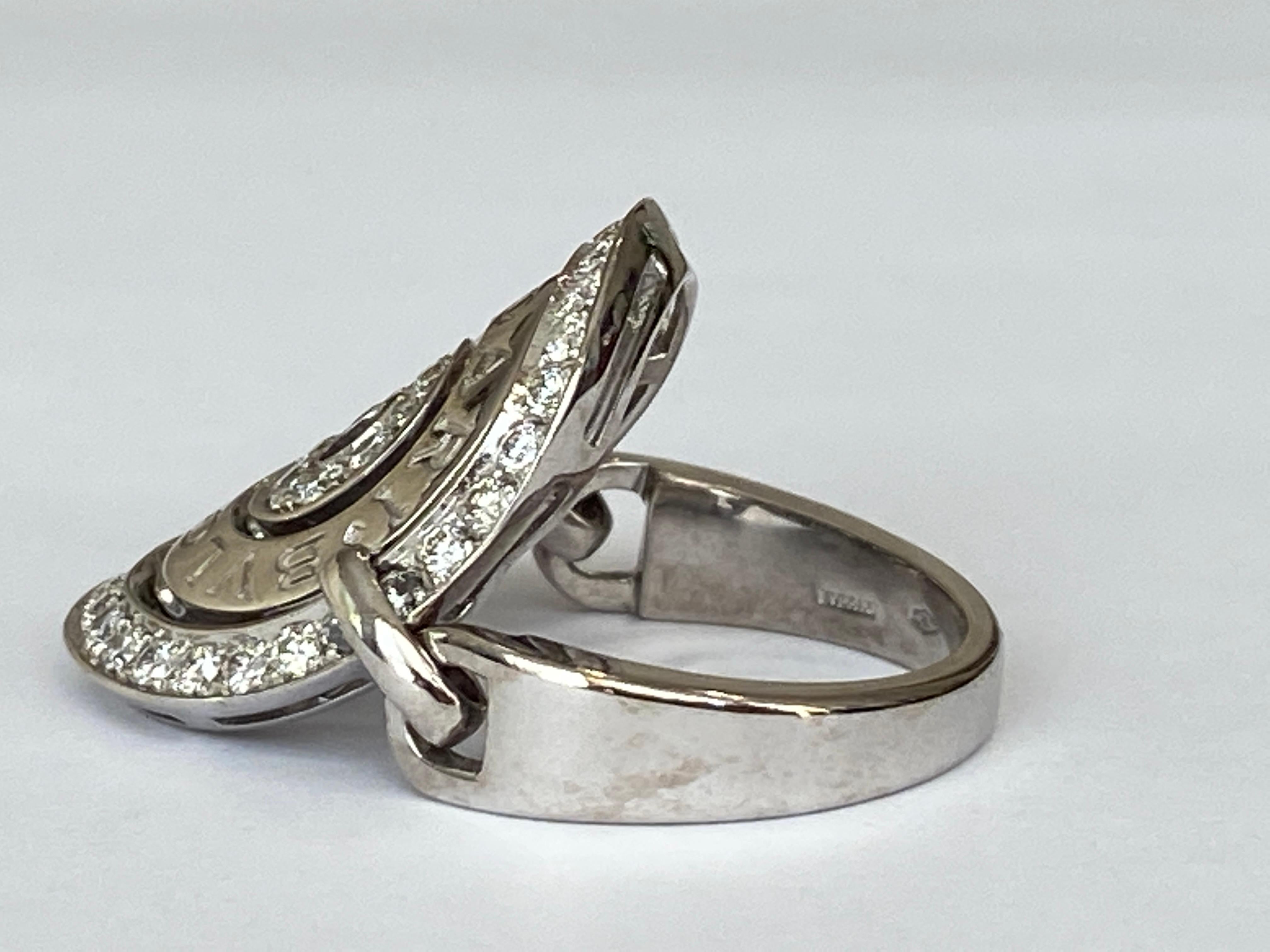 Bulgari Cerchi Astrale Diamond White Gold Bvlgari Ring In Good Condition In AMSTERDAM, NL