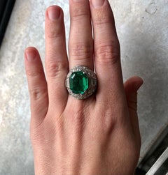 Bulgari Zertifizierter Kolumbianischer Smaragd Diamant Trombino Ring