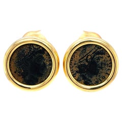 Vintage Bulgari Certified Monete Gold Rare Ancient Coin Earrings