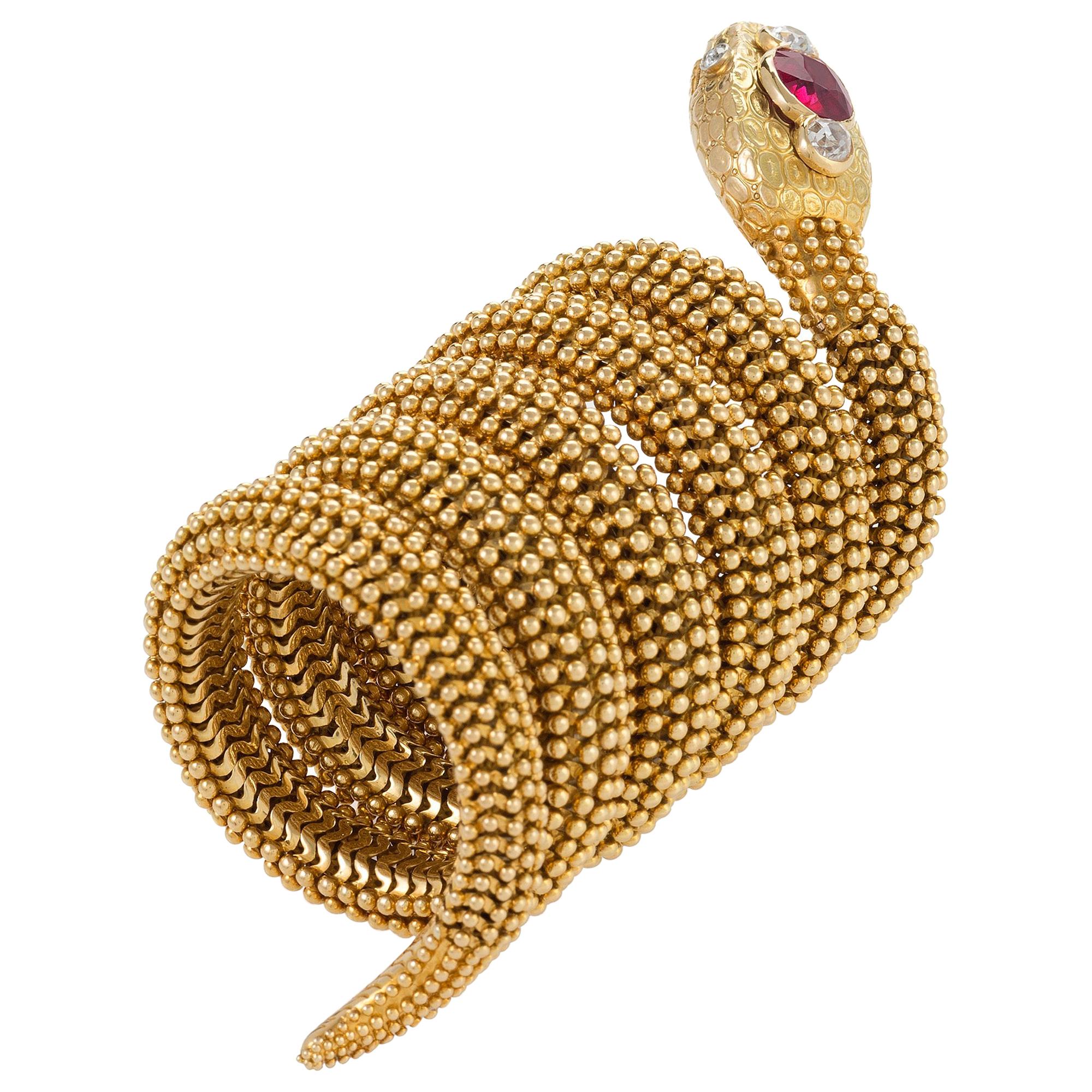 Bracelet Serpenti en rubis de Ceylan de Bulgari en vente