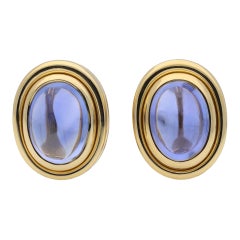 Boucles d'oreilles Bulgari en saphir de Ceylan, italien, vers 1970