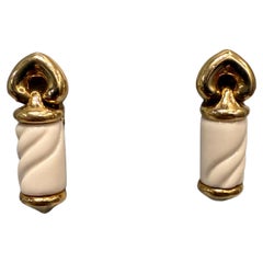 Bulgari collection Chandra en céramique jaune 18 carats  Boucle d'oreille goutte d'eau