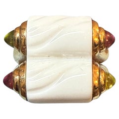 Bulgari Collection Chandra Anello con tormaline ceramiche in oro giallo 18 carati Peridoto