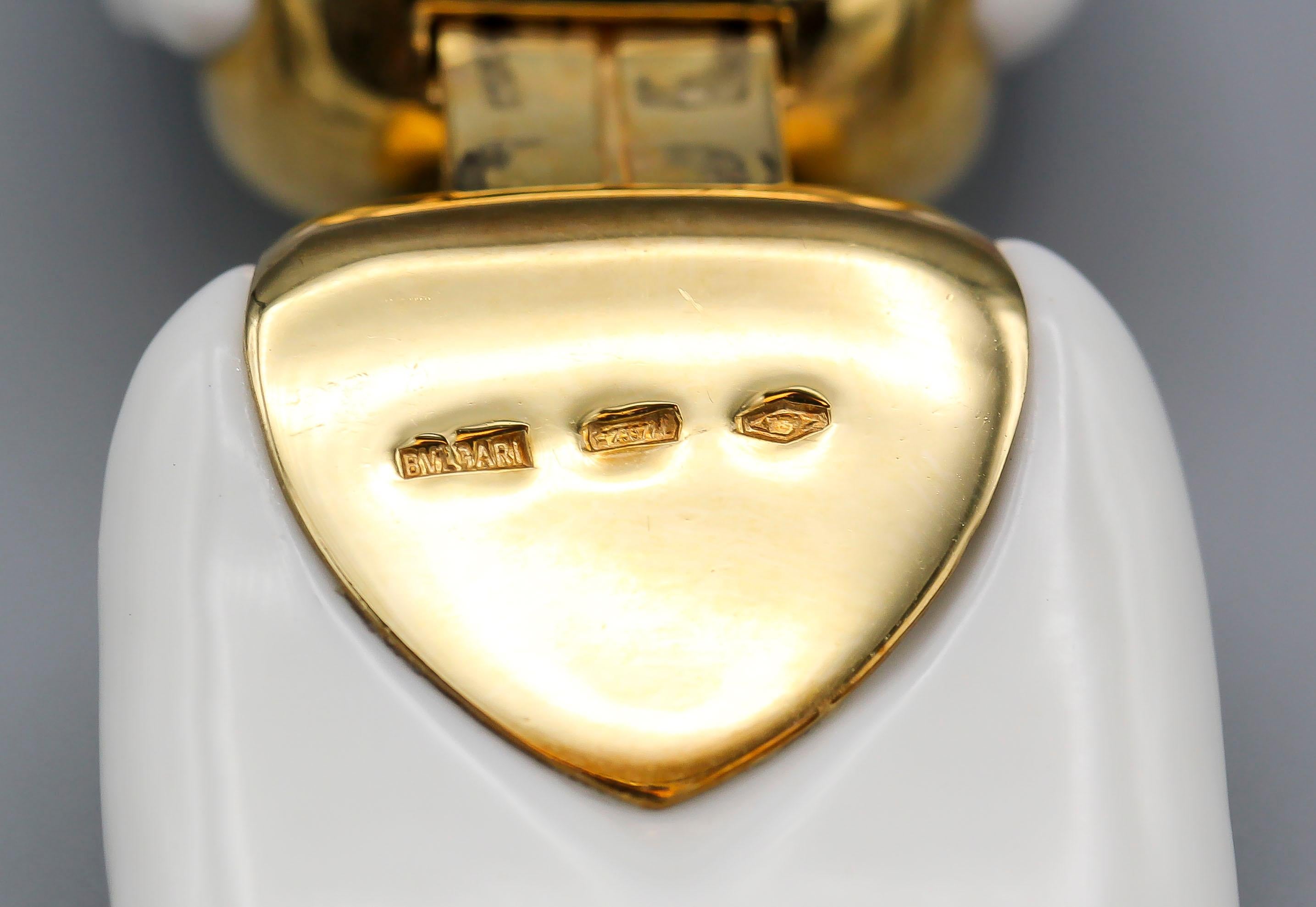 Women's Bulgari Chandra Porcelain 18k Gold Bracelet