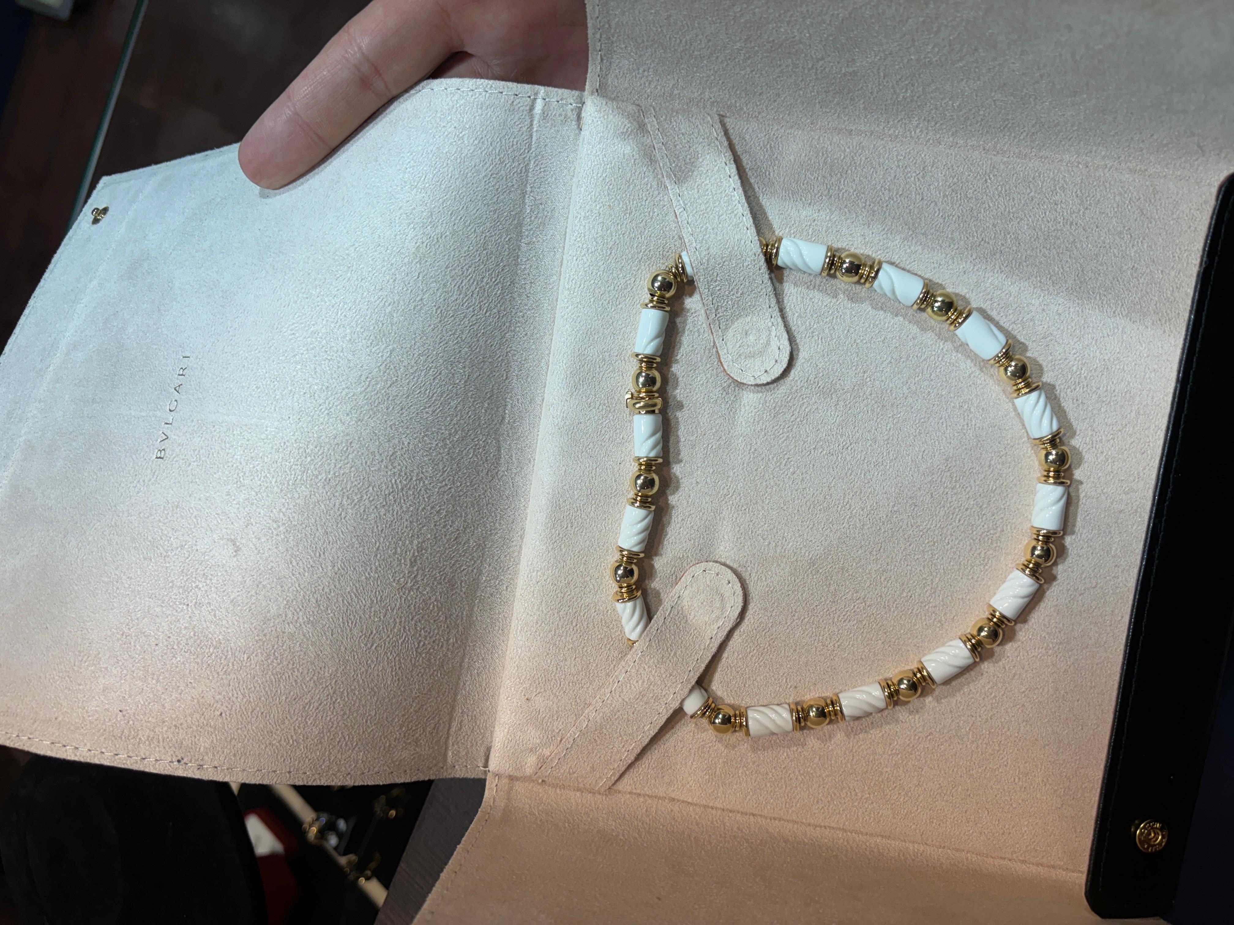 Bulgari Chandra Porcelain Gold Demi Parure 4