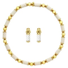 Bulgari Chandra Porcelain Gold Demi Parure