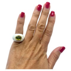 Bulgari Anello Chandra Porcellana Peridoto Oro