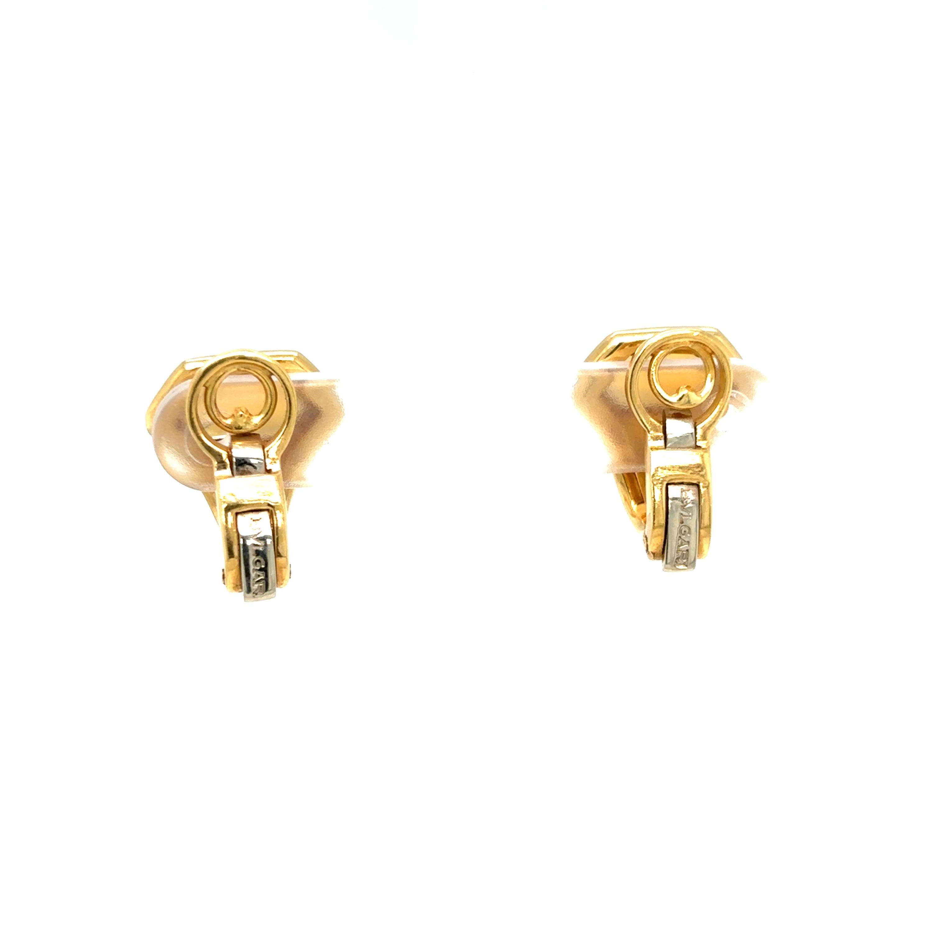 Bulgari Citrine 18 Karat Yellow Gold Hexagonal Clip on Earrings In Excellent Condition For Sale In Napoli, NA