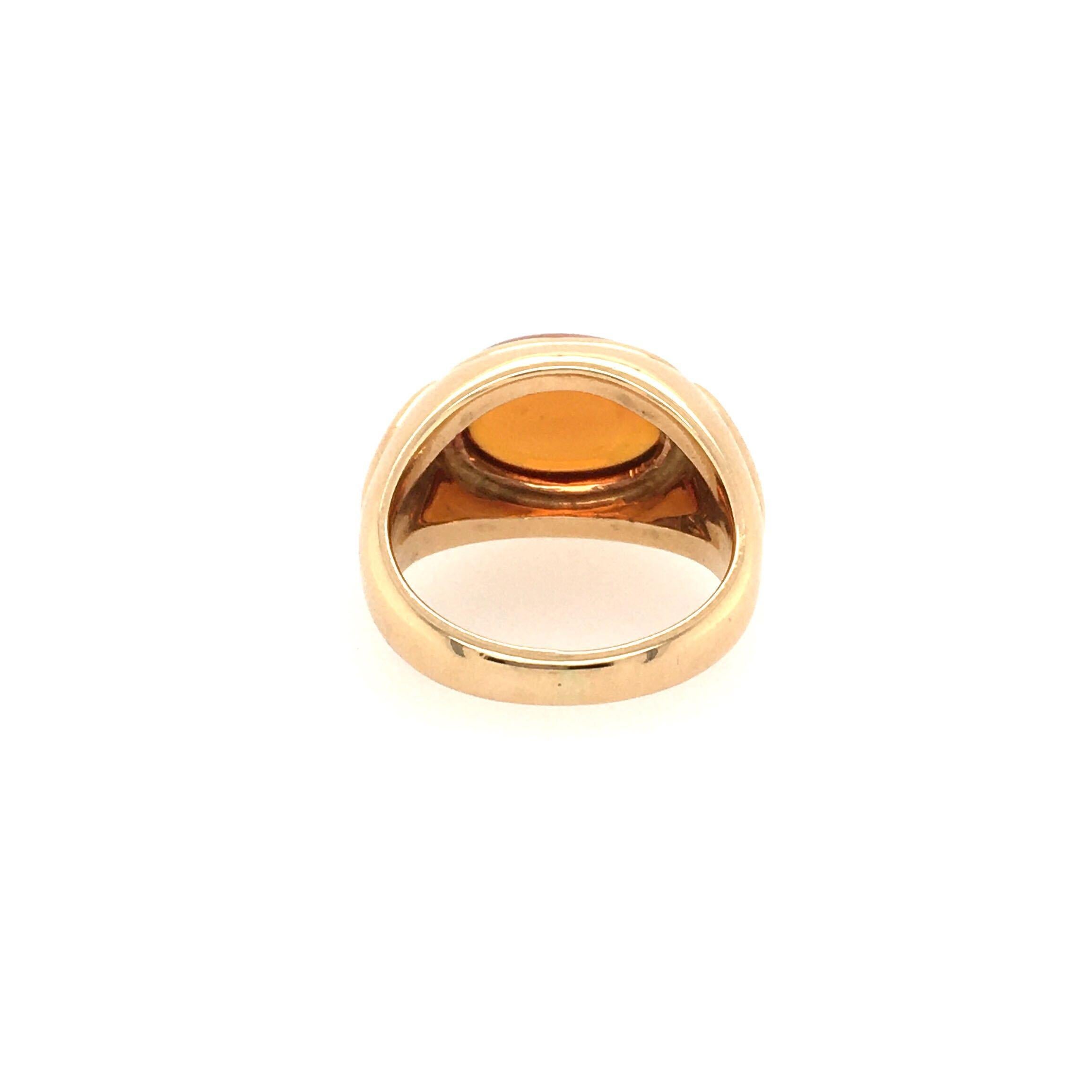 Cabochon Bulgari Citrine and Gold Ring