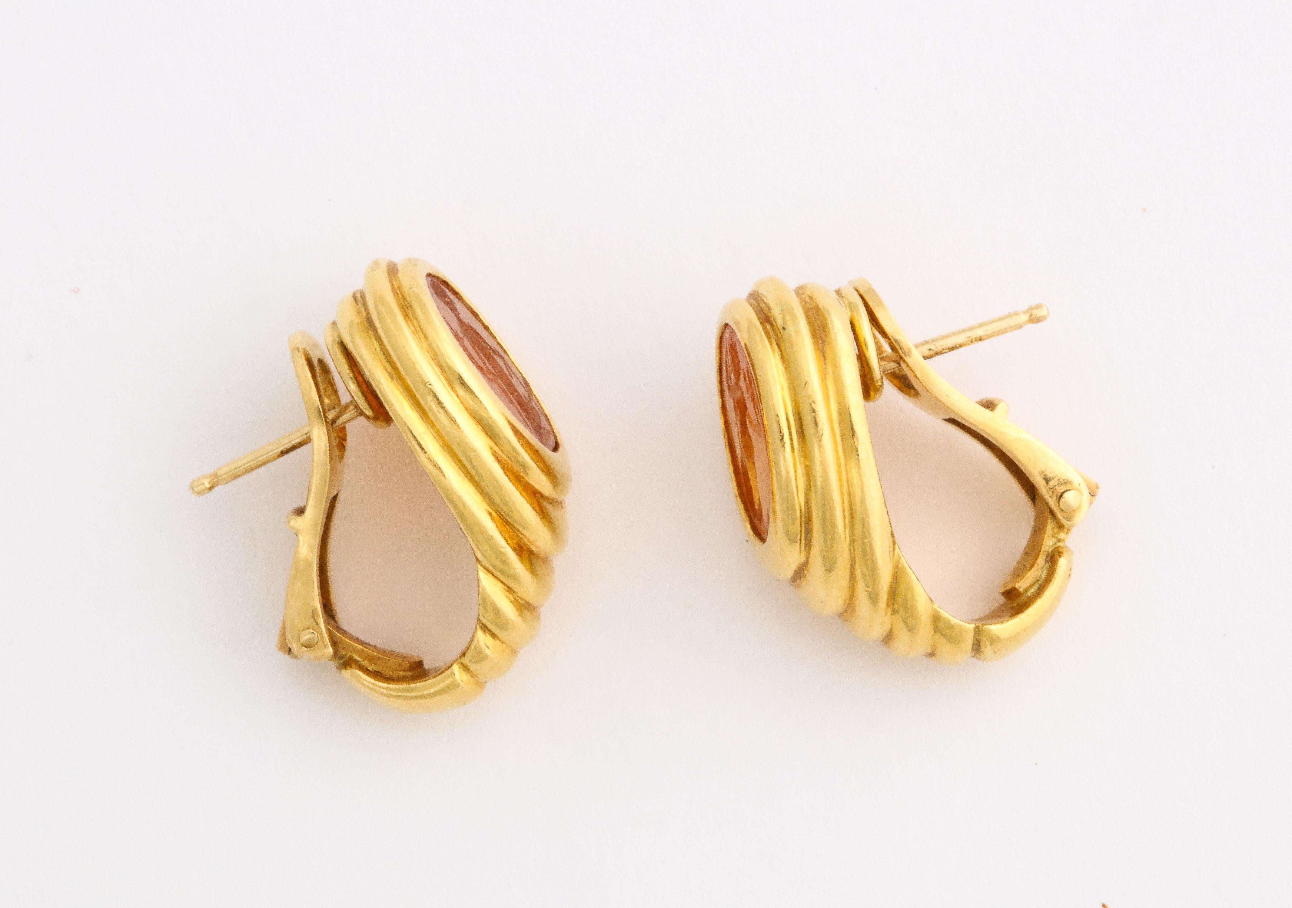 Bulgari Clip-On Earrings with Ancient Intaglios In Excellent Condition In New York, NY