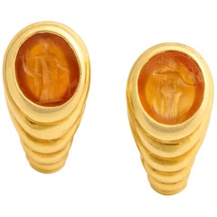 Bulgari Clip-On Earrings with Ancient Intaglios