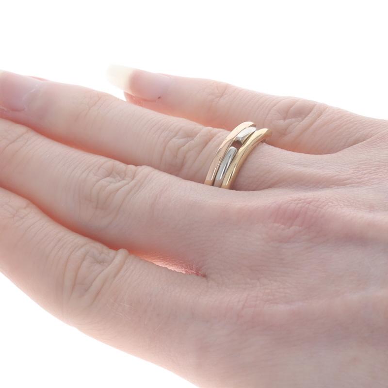 Bulgari Collapsible Tri Color Bandband - Gelbgold 14k Ring Größe 8 3/4 Damen