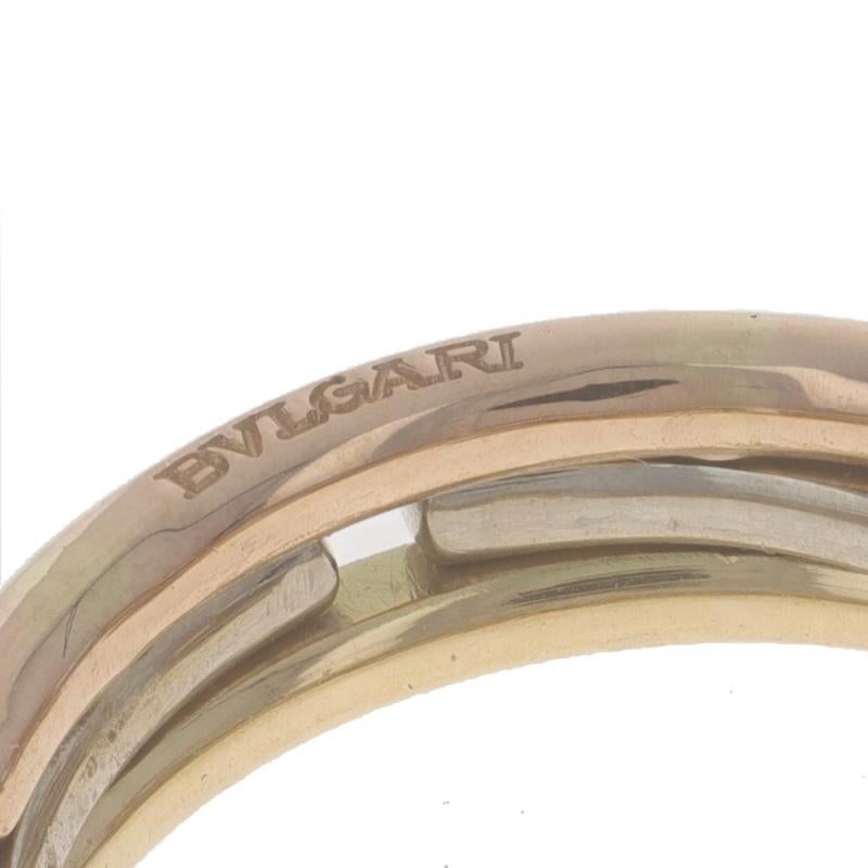 Bulgari Collapsible Tri Color Bandband - Gelbgold 14k Ring Größe 8 3/4 2