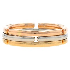Bulgari Collapsible Tri Color Bandband - Gelbgold 14k Ring Größe 8 3/4