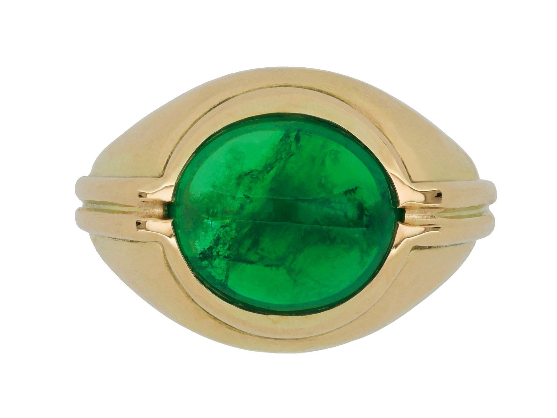 Bulgari Ring mit kolumbianischem Smaragd, um 1970.