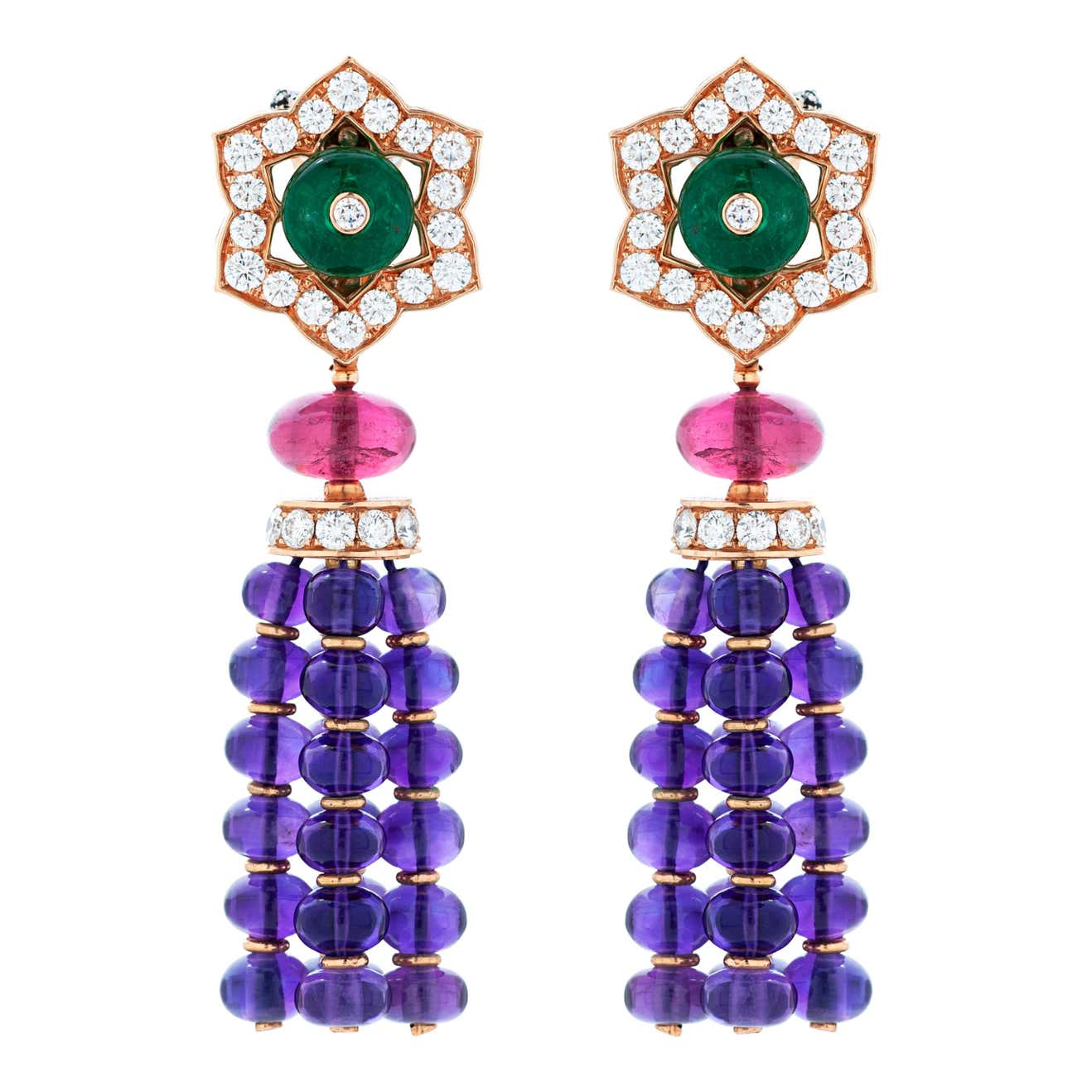 Bulgari Color Bulgari Color Treasures Collection Diamond and Multi-Gemstone Earrings ...