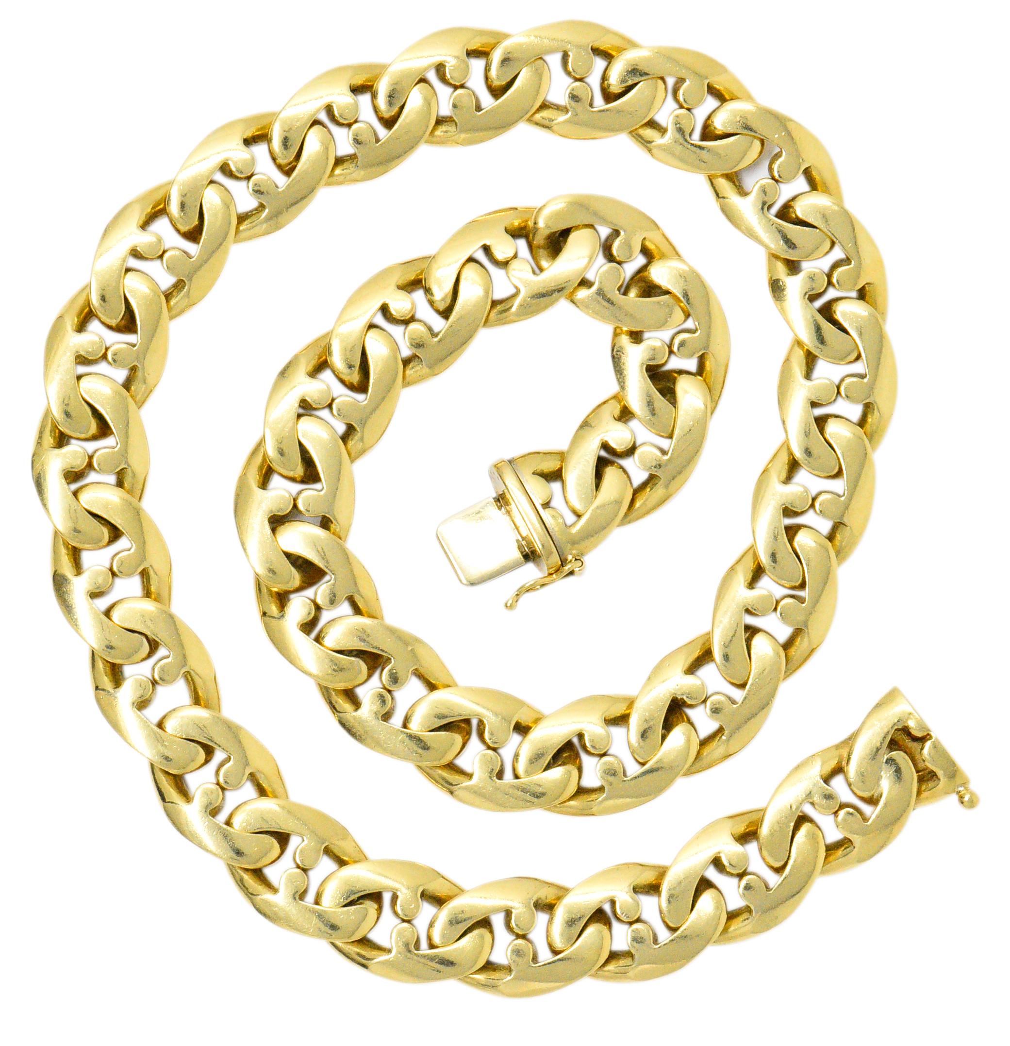 Bulgari Contemporary 18 Karat Gold Chain Bvlgari Necklace In Excellent Condition In Philadelphia, PA