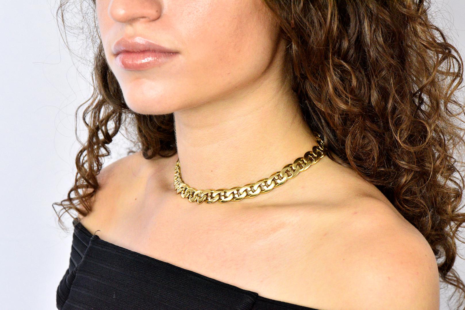 Women's or Men's Bulgari Contemporary 18 Karat Gold Chain Bvlgari Necklace
