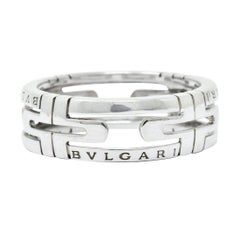 Vintage Bulgari Contemporary 18 Karat White Gold Parentesi Band Ring