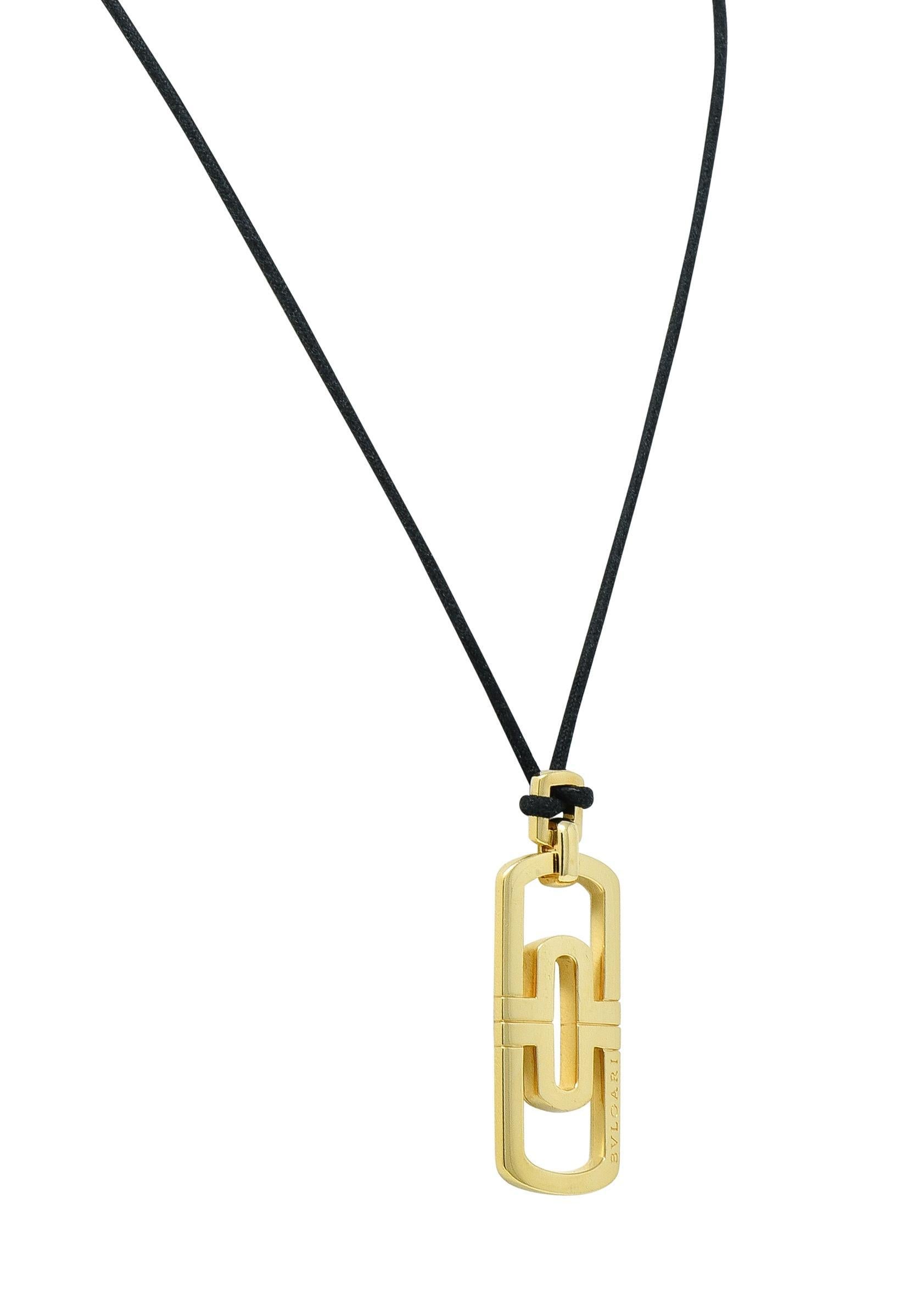 Bulgari Contemporary 18 Karat Yellow Gold Cord Parentesi Pendant Necklace For Sale 1