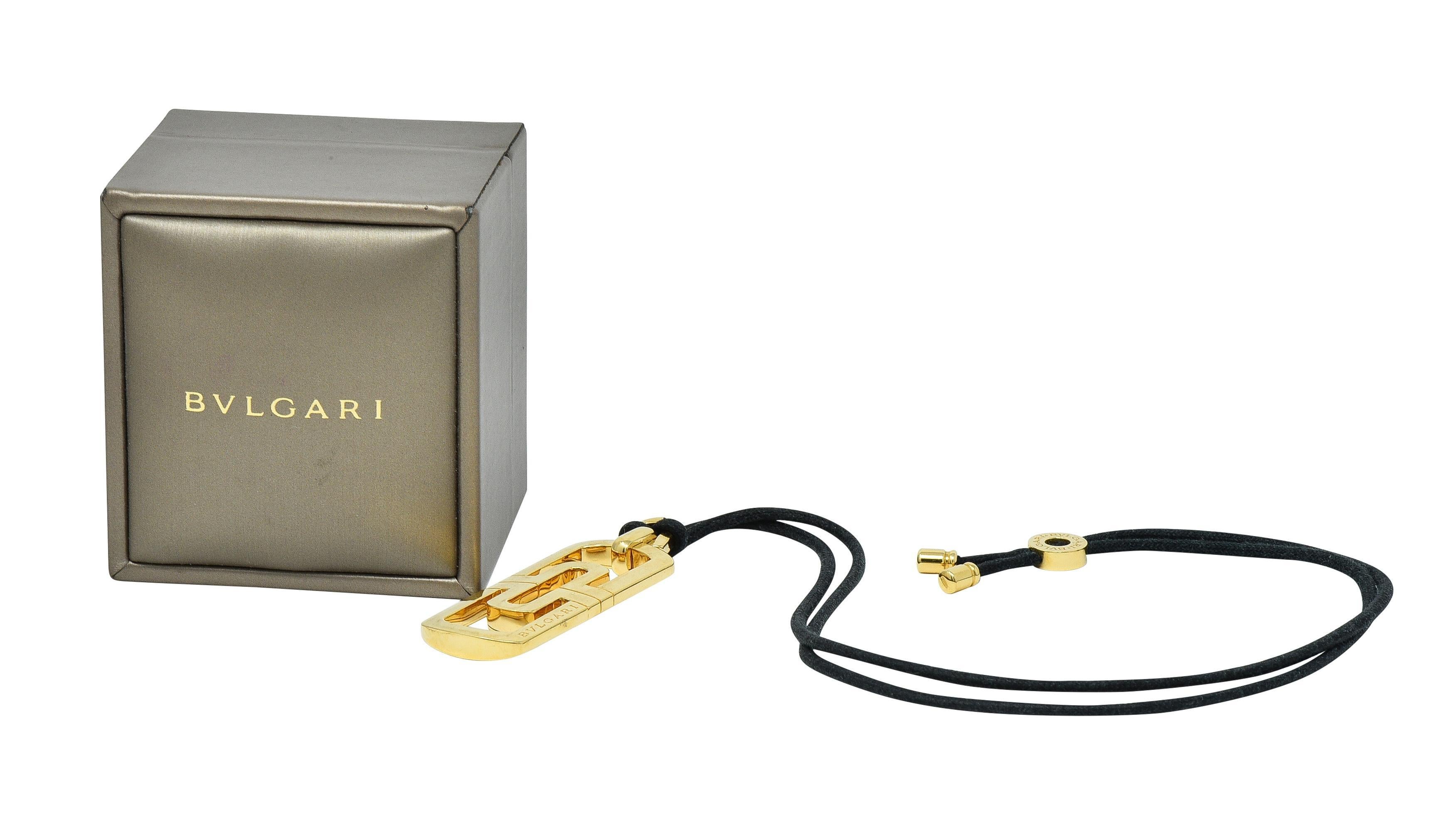 Bulgari Contemporary 18 Karat Yellow Gold Cord Parentesi Pendant Necklace For Sale 6