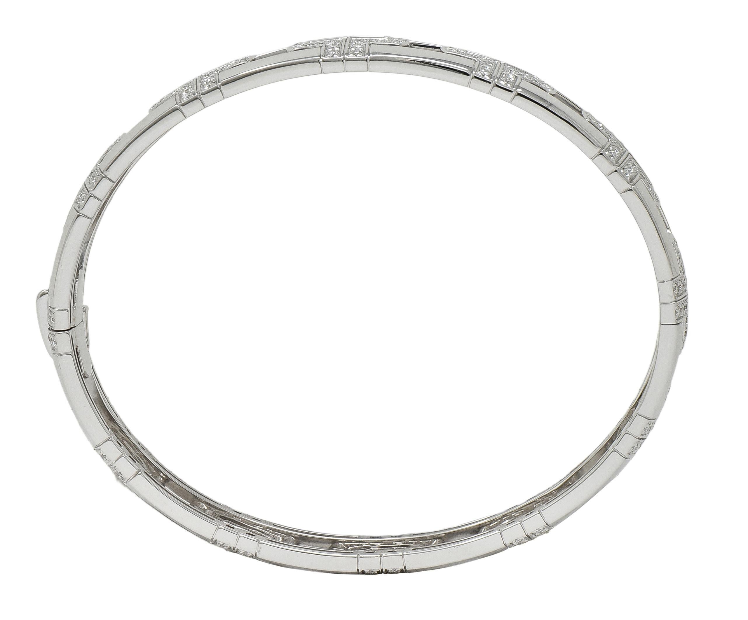 Bulgari Bracciale Parentesi Contemporaneo con Diamante 3,60 CTW in Oro Bianco 18K in vendita 1