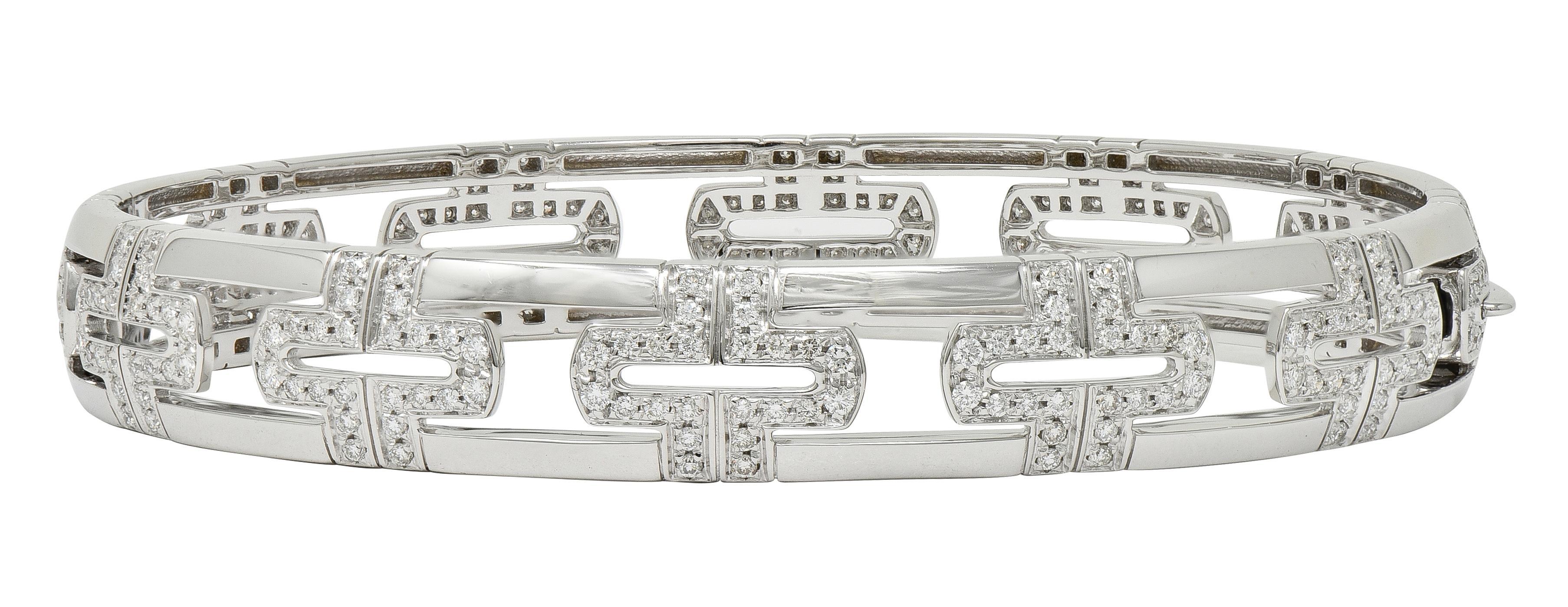 Bulgari Bracciale Parentesi Contemporaneo con Diamante 3,60 CTW in Oro Bianco 18K in vendita 2