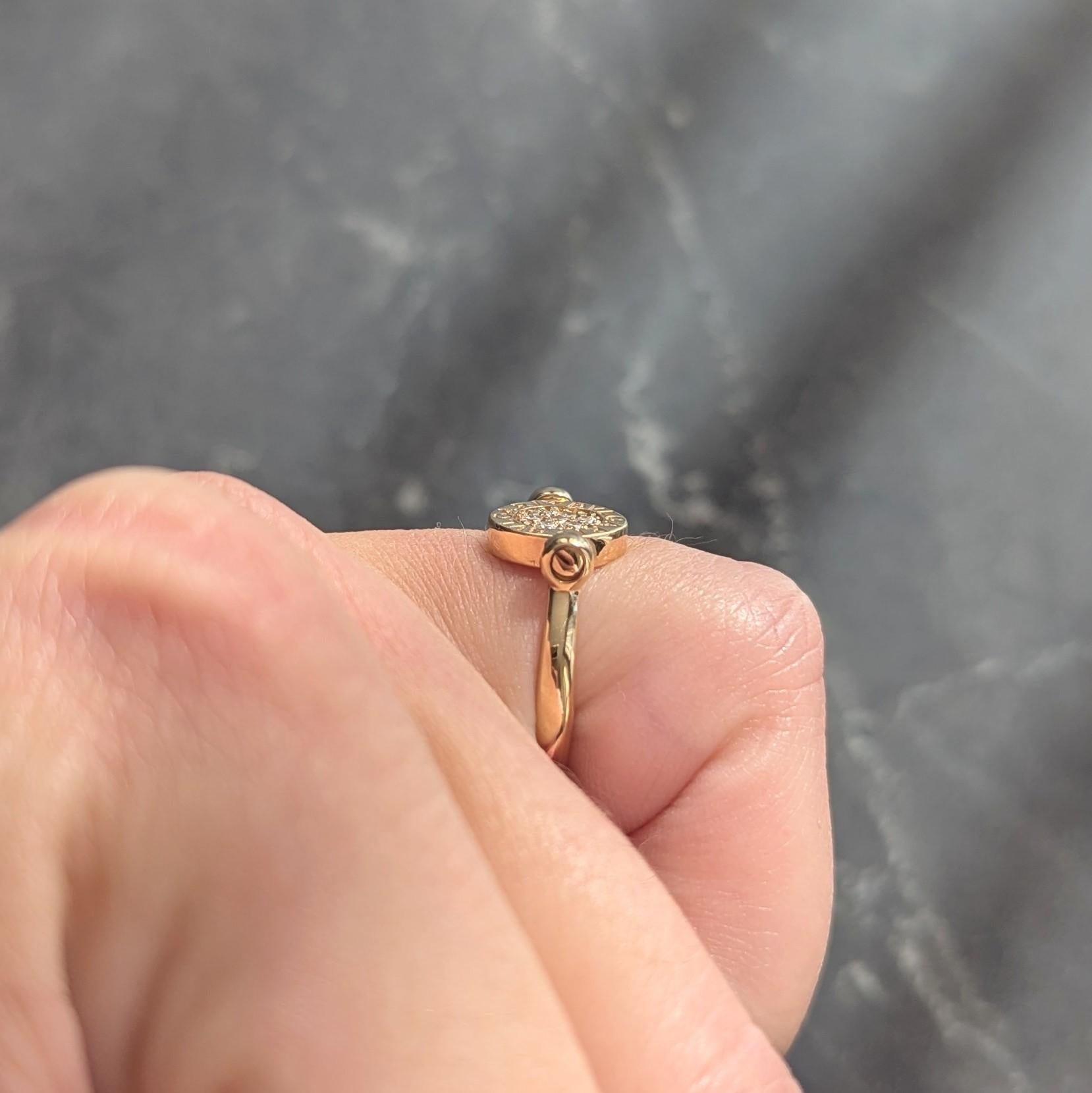 Bulgari Zeitgenössischer Diamant 18 Karat zweifarbig Gold Flip Signet Ring im Angebot 12