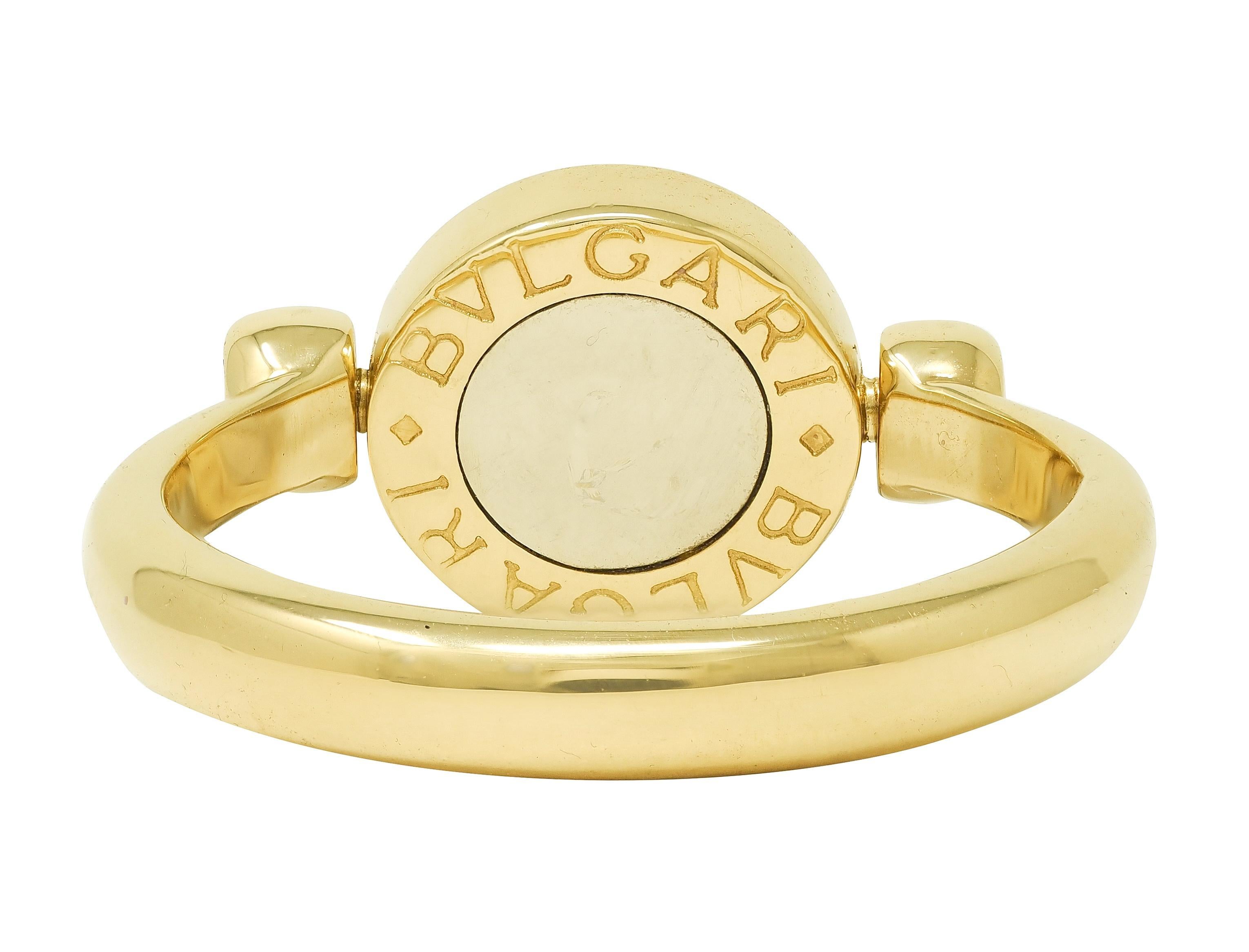 Bulgari Zeitgenössischer Diamant 18 Karat zweifarbig Gold Flip Signet Ring im Angebot 2
