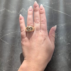 Bulgari Contemporary Diamond 18 Karat Yellow Gold Domed Abbraccio Ring