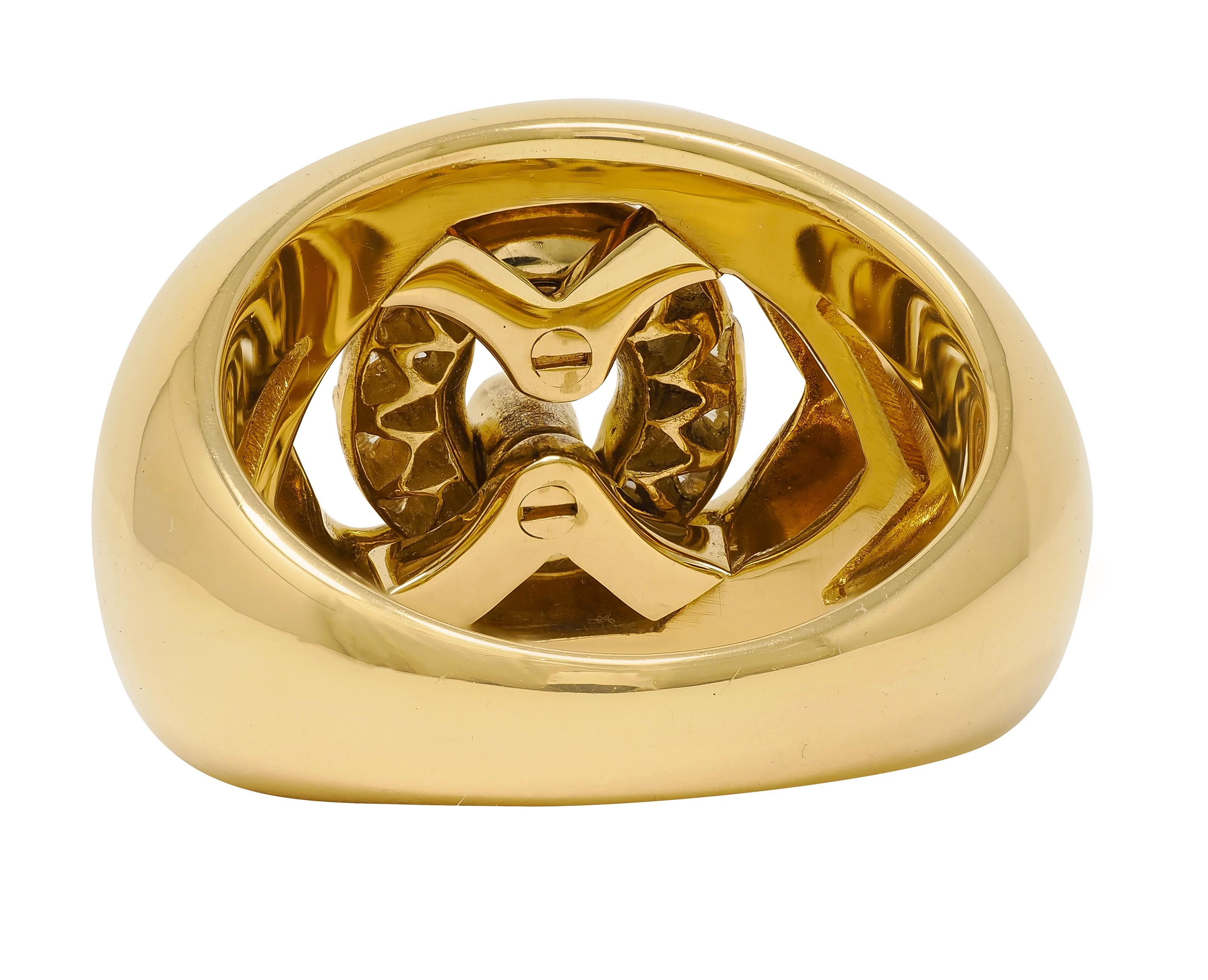 Taille brillant Bague Abbraccio en or jaune 18 carats avec diamant contemporain Bulgari en vente