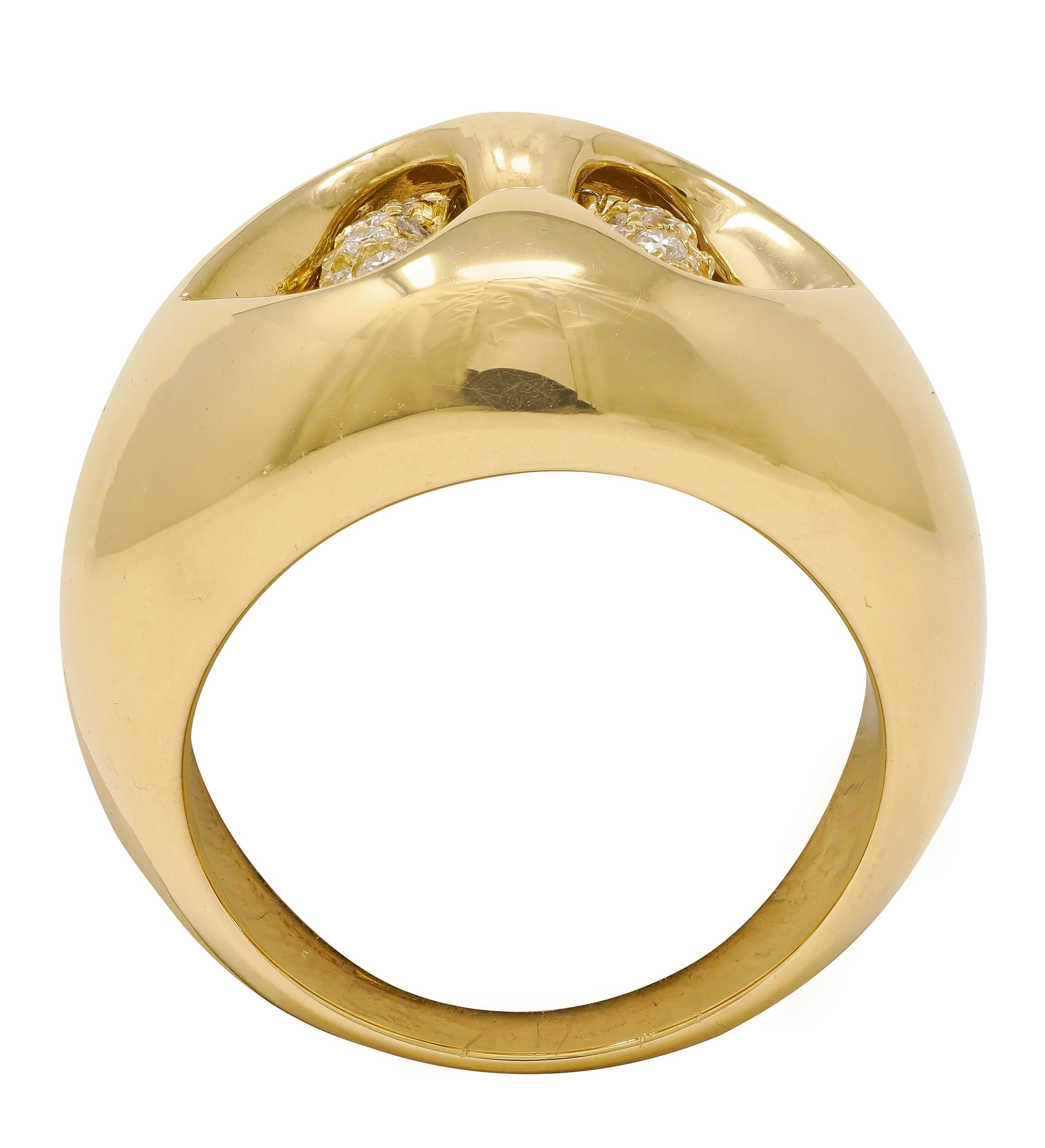 Bague Abbraccio en or jaune 18 carats avec diamant contemporain Bulgari en vente 1