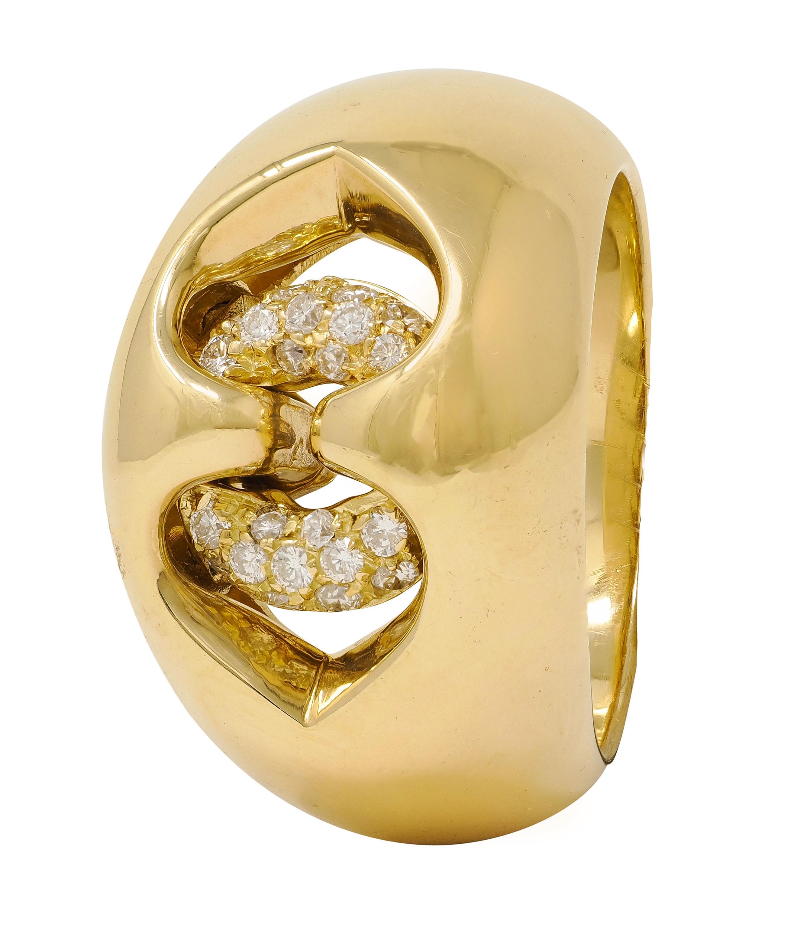 Bague Abbraccio en or jaune 18 carats avec diamant contemporain Bulgari en vente 2