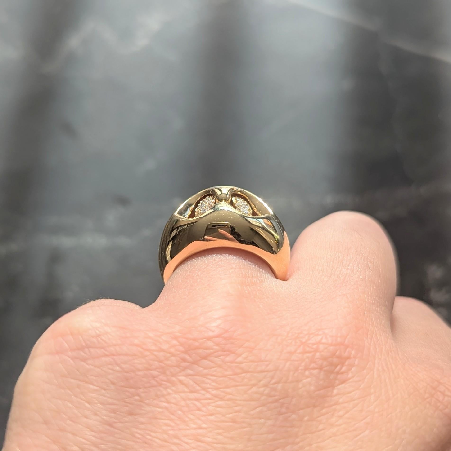 Bague Abbraccio en or jaune 18 carats avec diamant contemporain Bulgari en vente 3