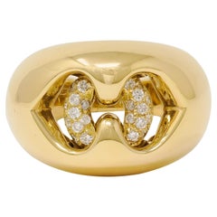 Anello Bulgari Contemporary Diamond in oro giallo 18 carati con cupola ad abbraccio