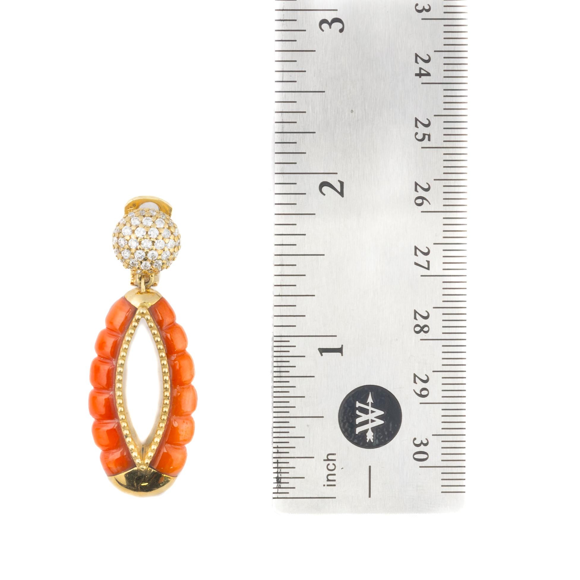 Bulgari collana e orecchini in corallo e diamanti in vendita 2