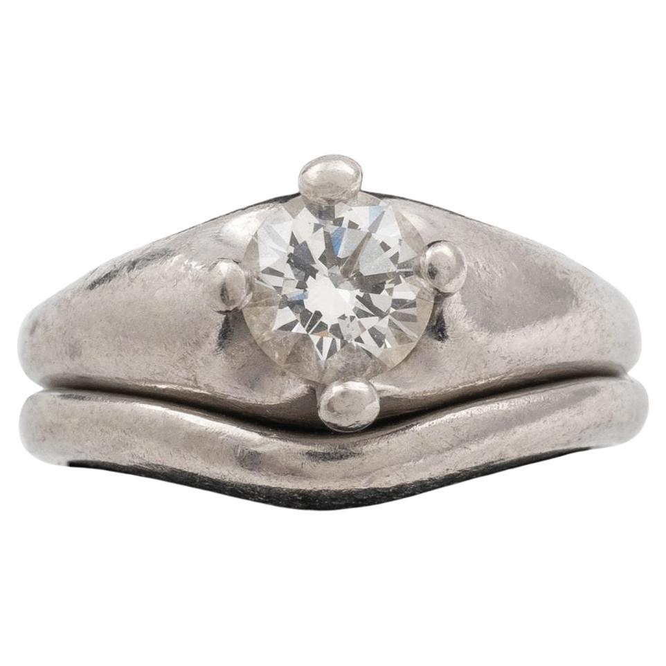 Bulgari Corona Diamond Platinum Wedding Ring Set en vente