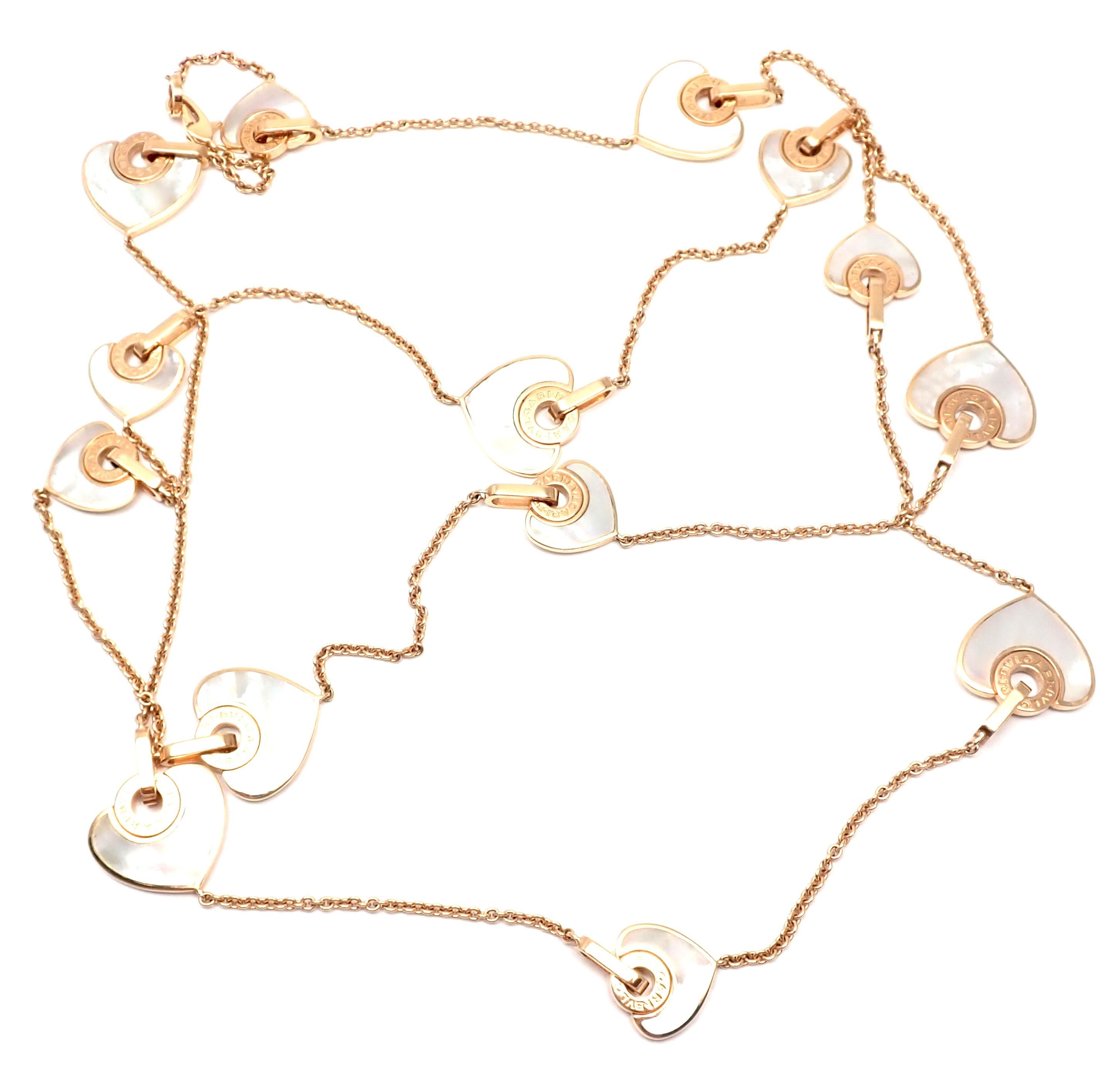 Bulgari Cuore Mother of Pearl Rose Gold Necklace 3