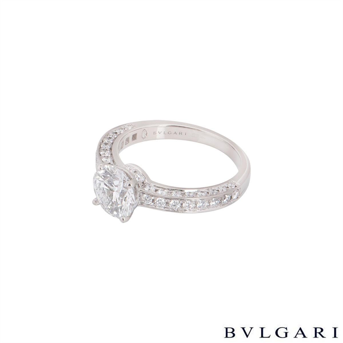 Round Cut Bulgari Dedicata A Venezia Diamond Engagement Ring 1.50ct D/VS2 GIA Certified