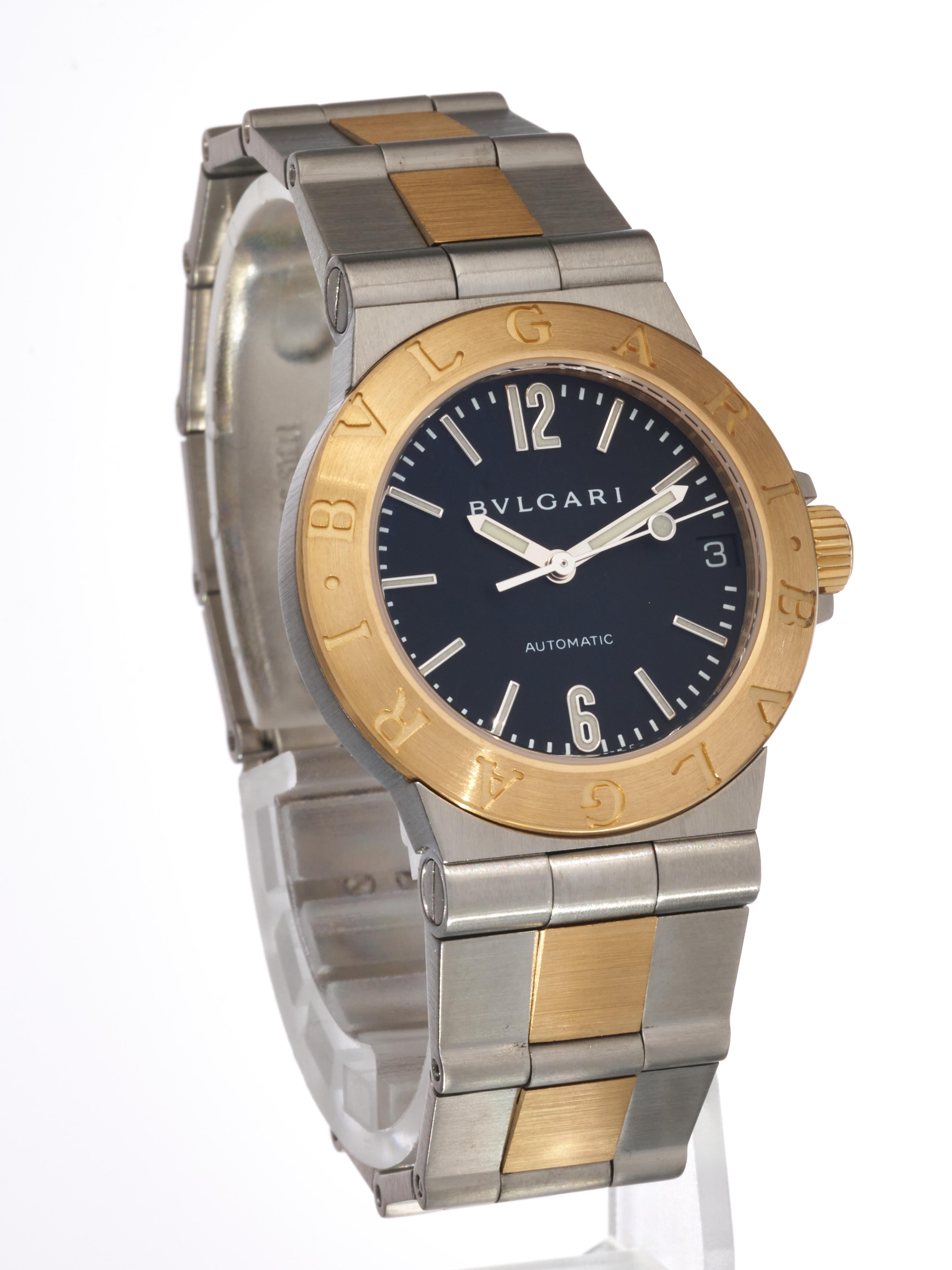 Fork In Time is proud to offer on the 1st Dibs marketplace:

Bvlgari Diagono 
18K Gold & Stainless Steel 

Luxury Sports Watch 
Black Dial
Automatic  Bvlgari
Sports
Reference LCV29SG

Black Dial with Date Aperture
Automatic Movement

29mm Case Width