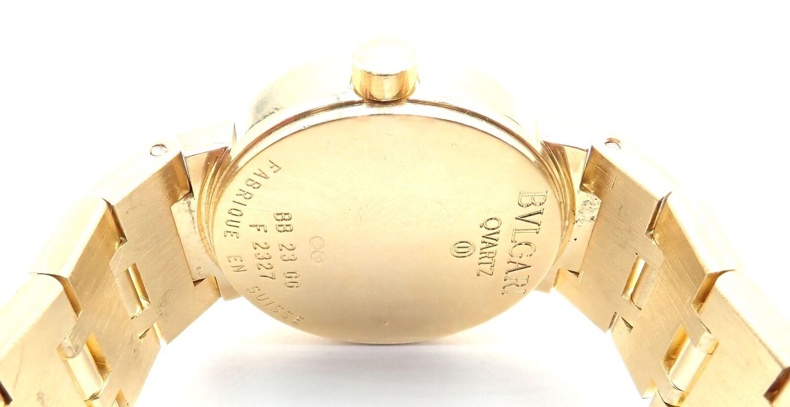 Bulgari Diagono Lady's Quartz Wristwatch Yellow Gold Bracelet Ref BB23GG 1