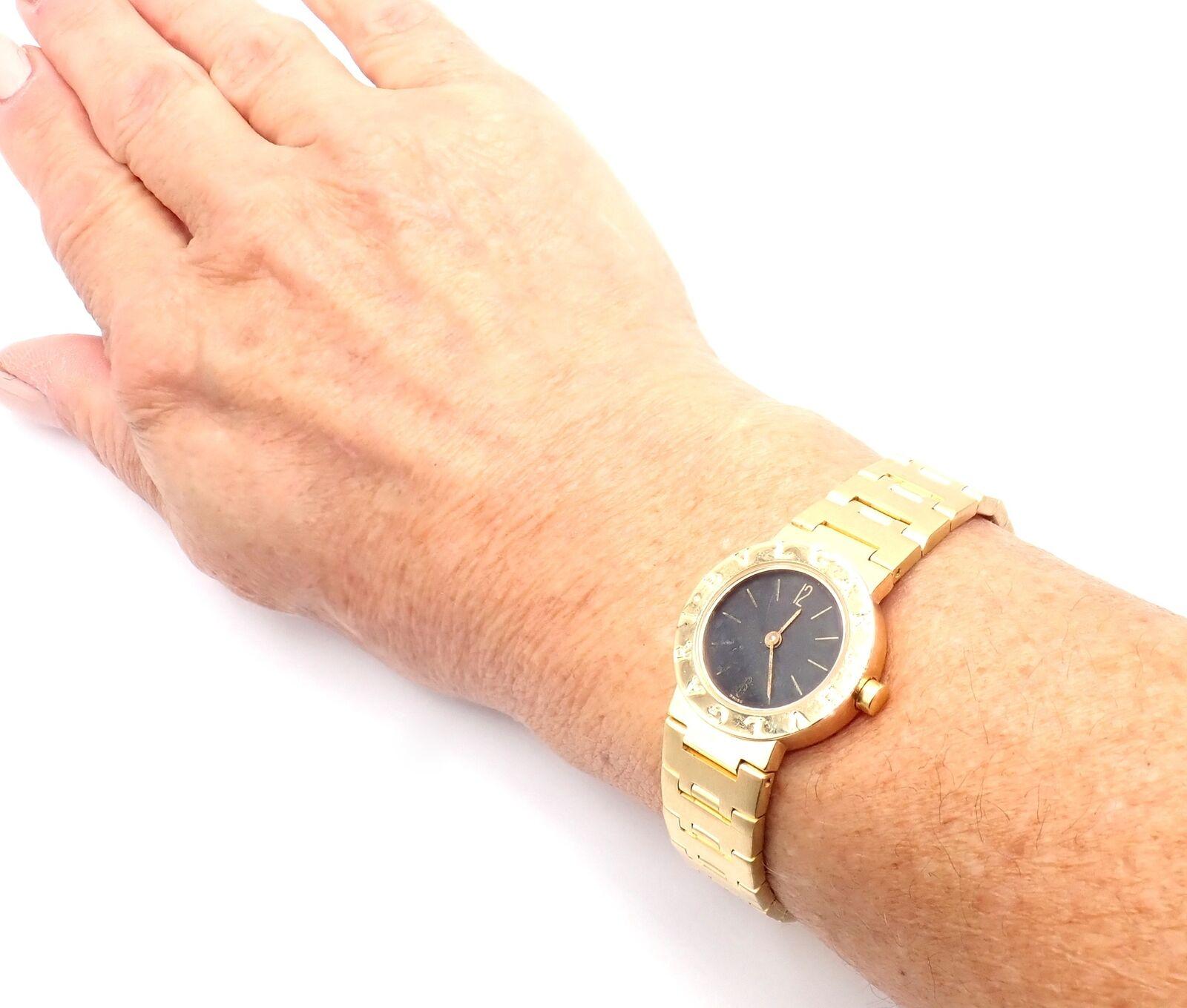 Bulgari Diagono Lady's Quartz Wristwatch Yellow Gold Bracelet Ref BB23GG 3