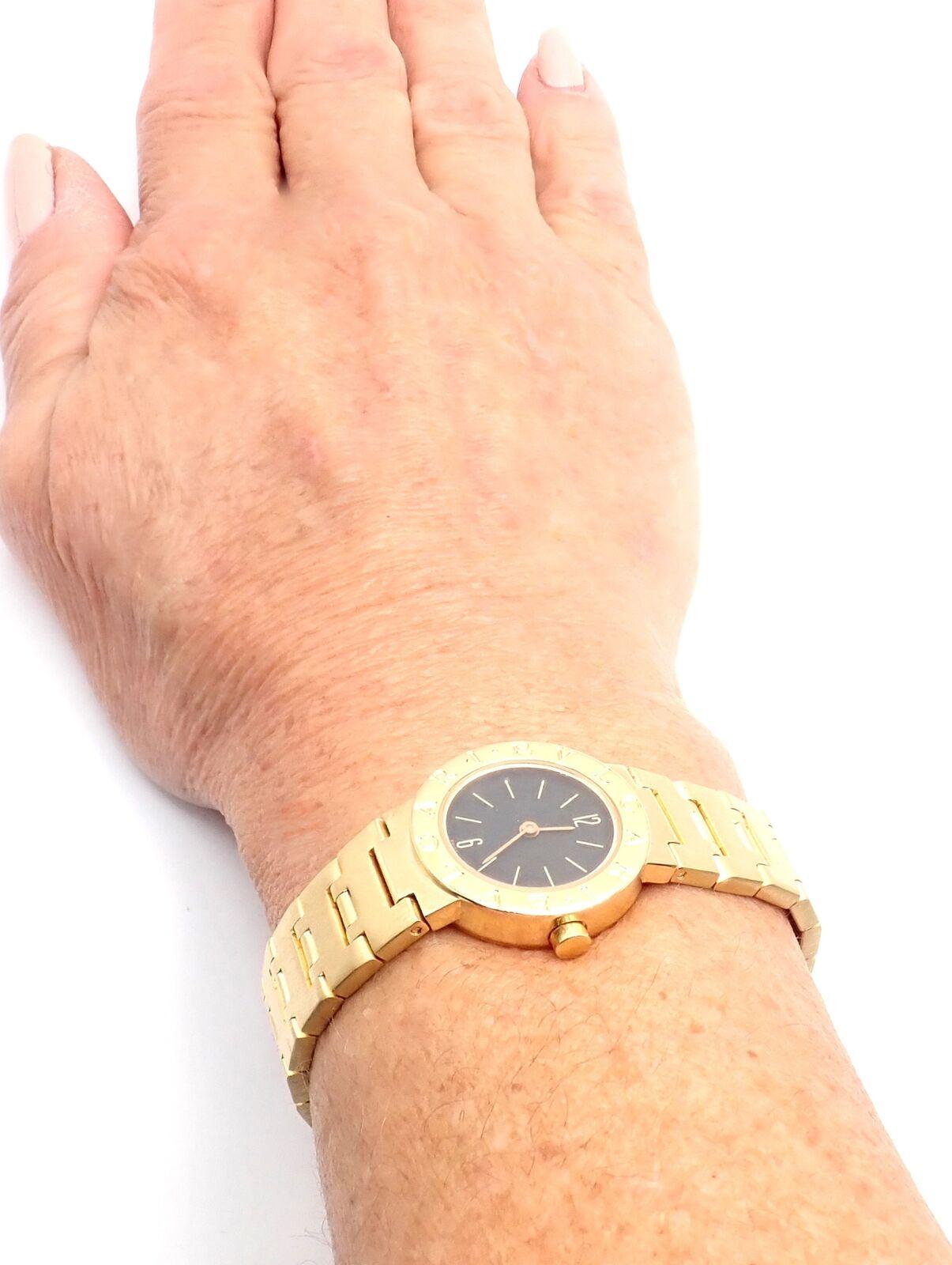 Bulgari Diagono Lady's Quartz Wristwatch Yellow Gold Bracelet Ref BB23GG 4